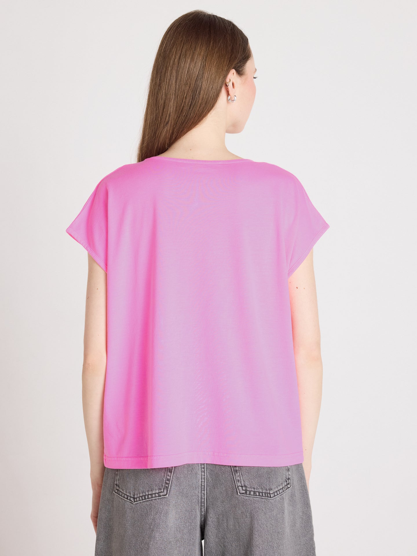 t-shirt mercy - lyocell coton - bubble gum neon