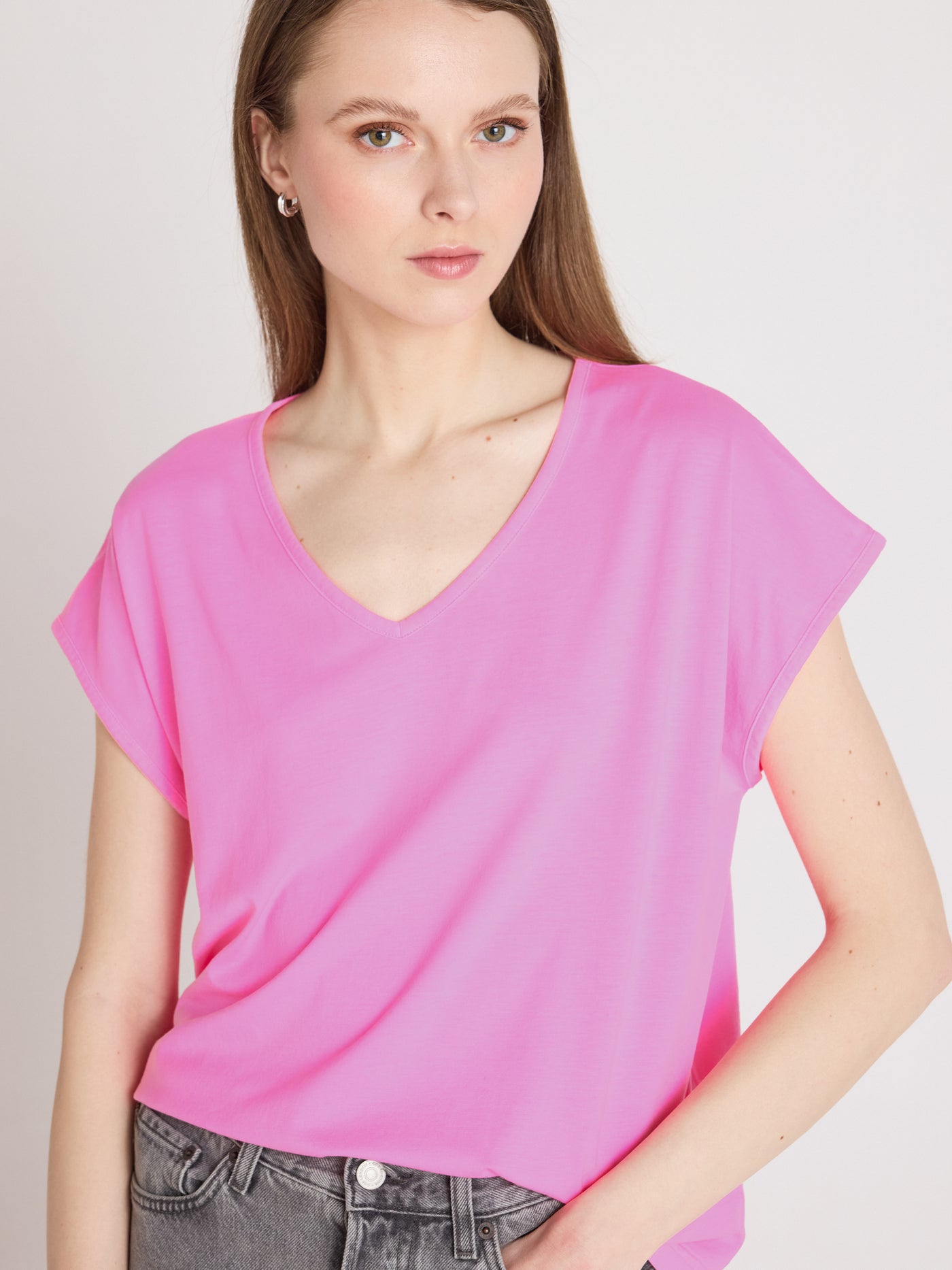 T-Shirt mercy - Lyocell und Baumwoll - bubble gum neon