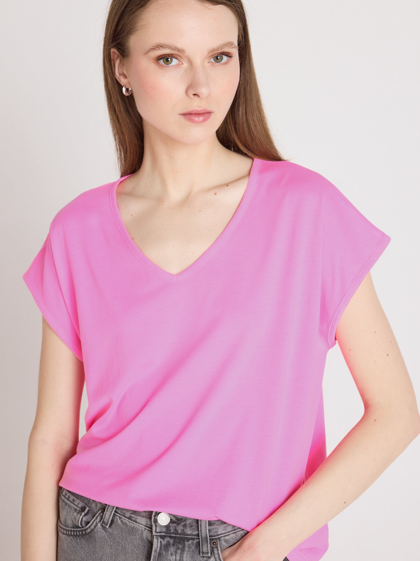 t-shirt mercy - lyocell coton - bubble gum neon