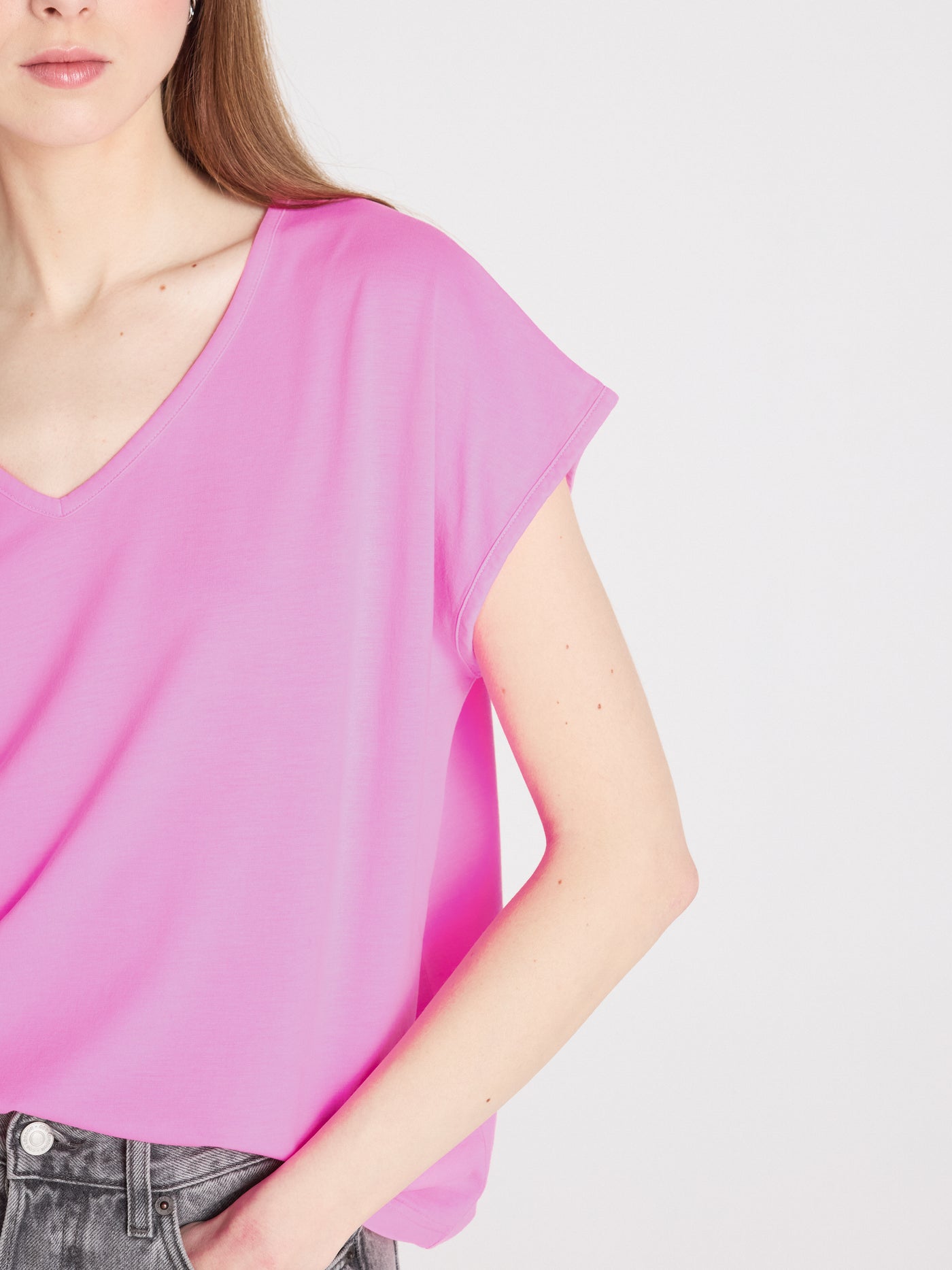 T-Shirt mercy - Lyocell und Baumwoll - bubble gum neon