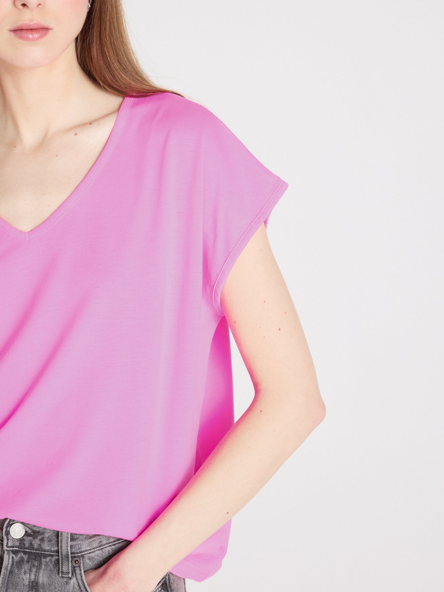 t-shirt mercy - lyocell coton - bubble gum neon