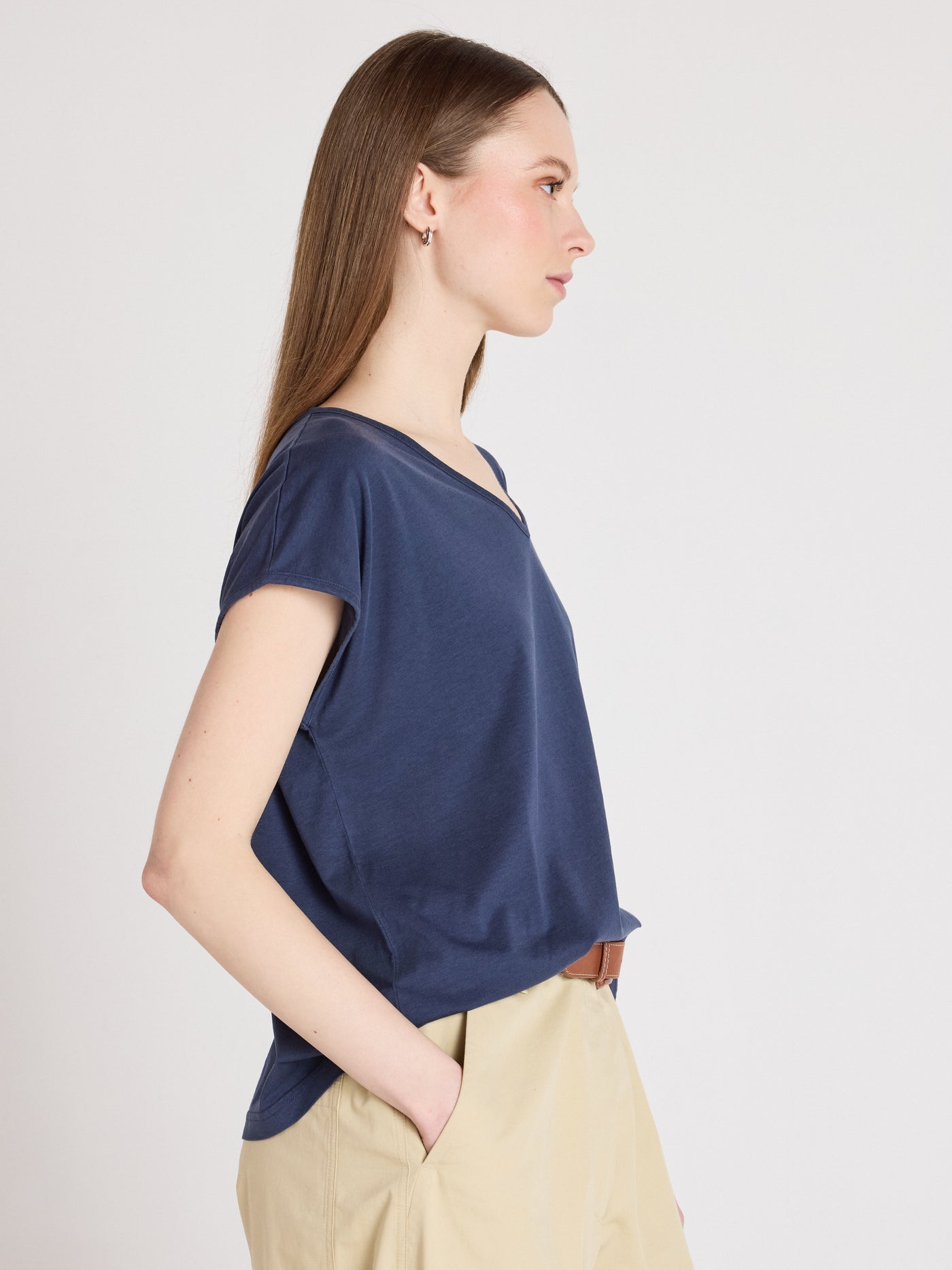 T-Shirt mercy - Lyocell und Baumwoll - Navy