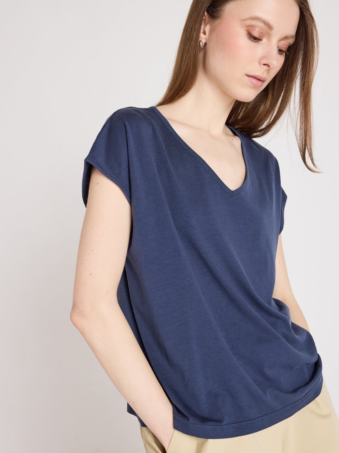 T-Shirt mercy - Lyocell und Baumwoll - Navy