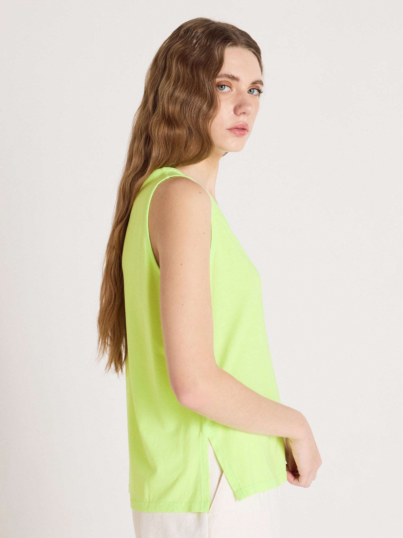 tess - Maglietta senza maniche - lemon neon