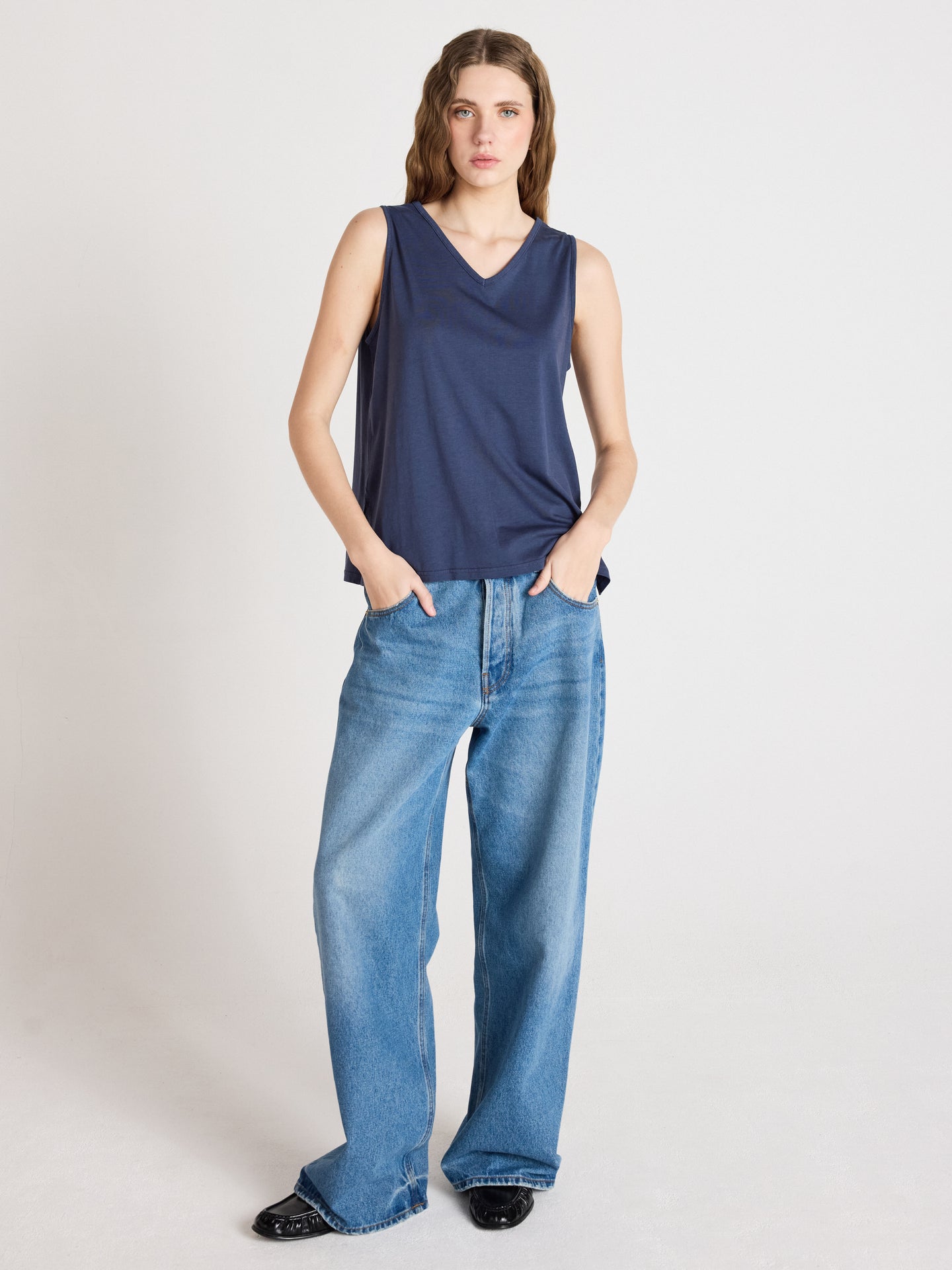 top tess - Lyocell und Baumwoll - Navy