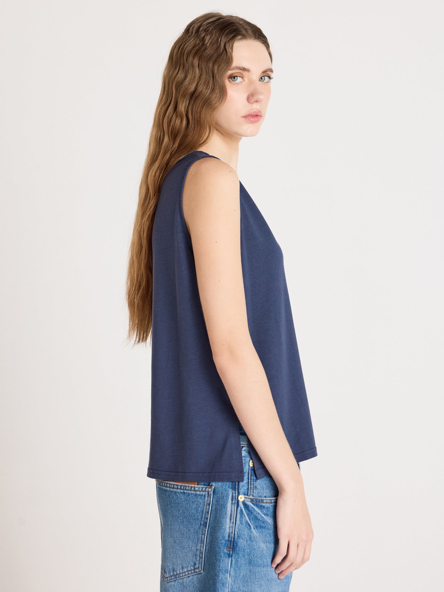 top tess - Lyocell und Baumwoll - Navy