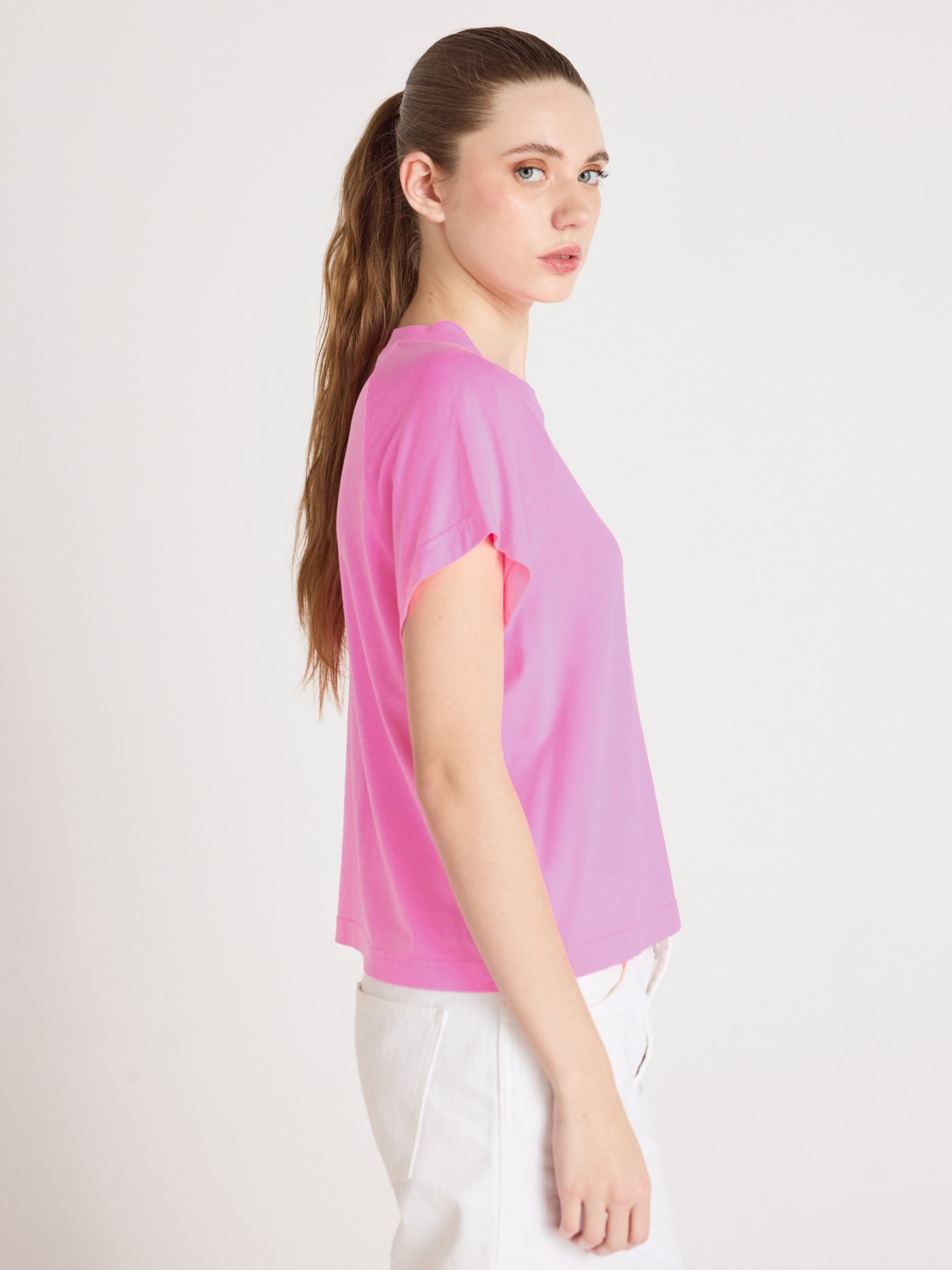 t-shirt tricia - lyocell coton - bubble gum neon