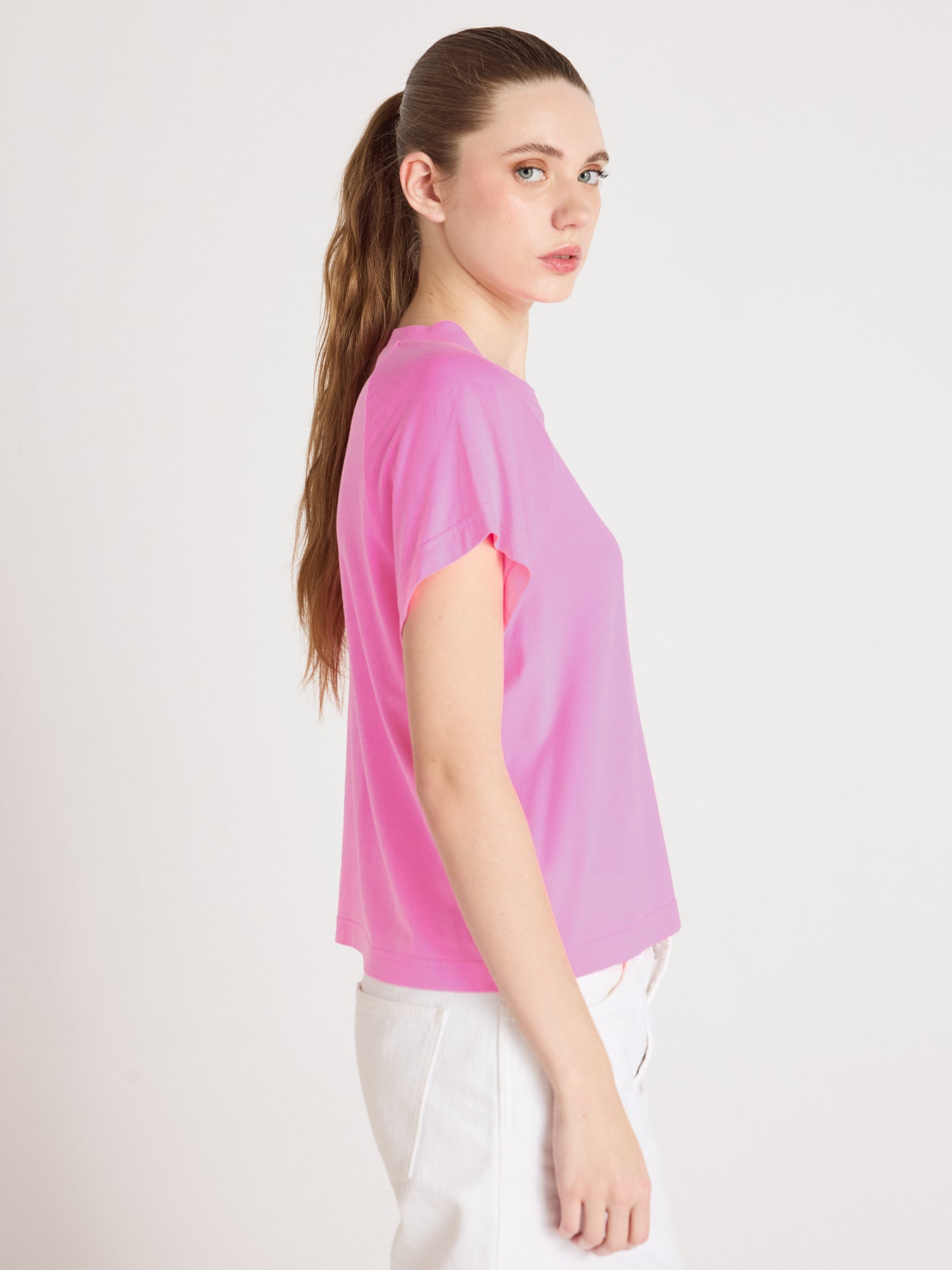 t-shirt tricia - lyocell coton - bubble gum neon