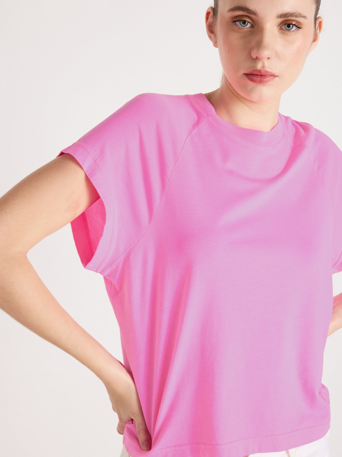 t-shirt tricia - lyocell coton - bubble gum neon