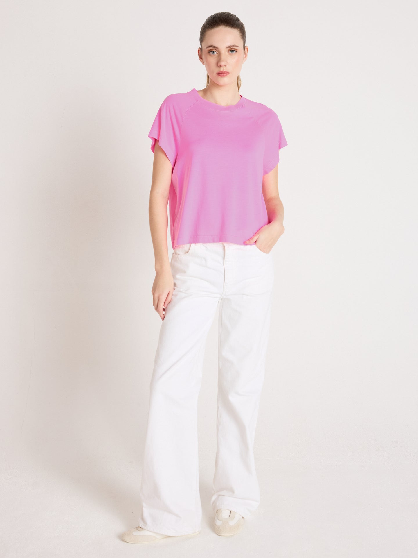 t-shirt tricia - lyocell coton - bubble gum neon