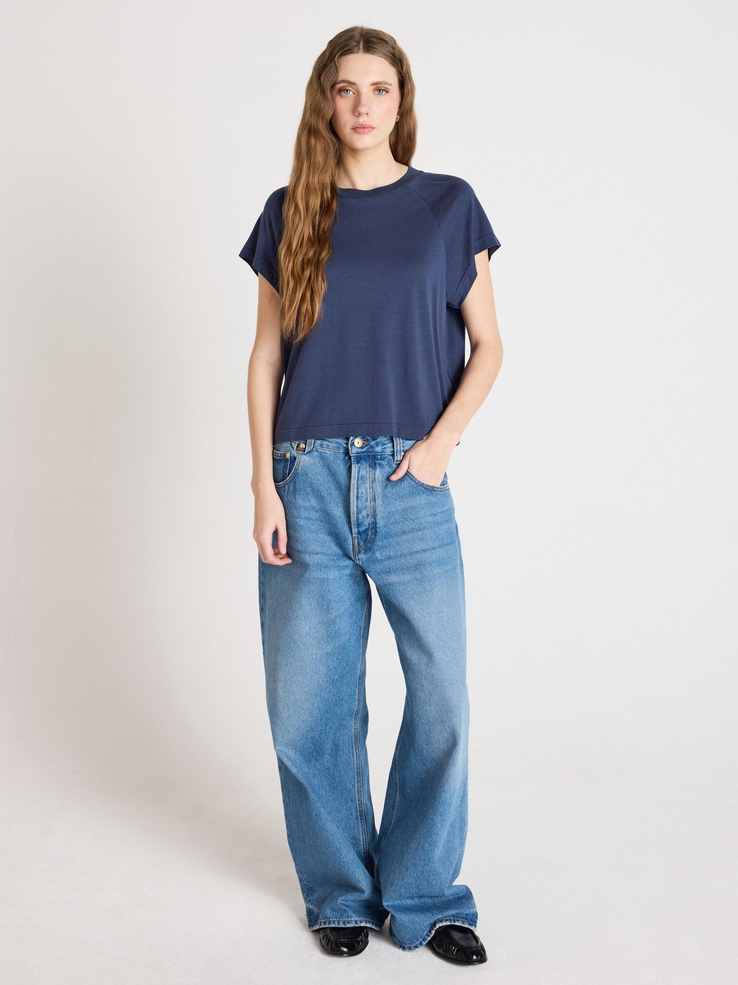 T-shirt tricia - Lyocell und Baumwoll - Navy