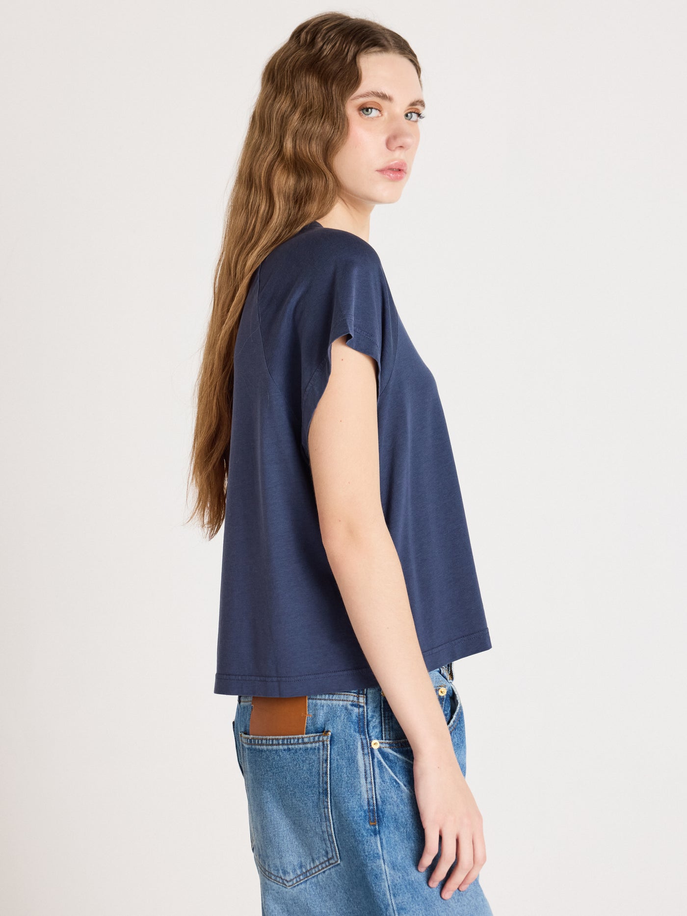 T-shirt tricia - Lyocell und Baumwoll - Navy