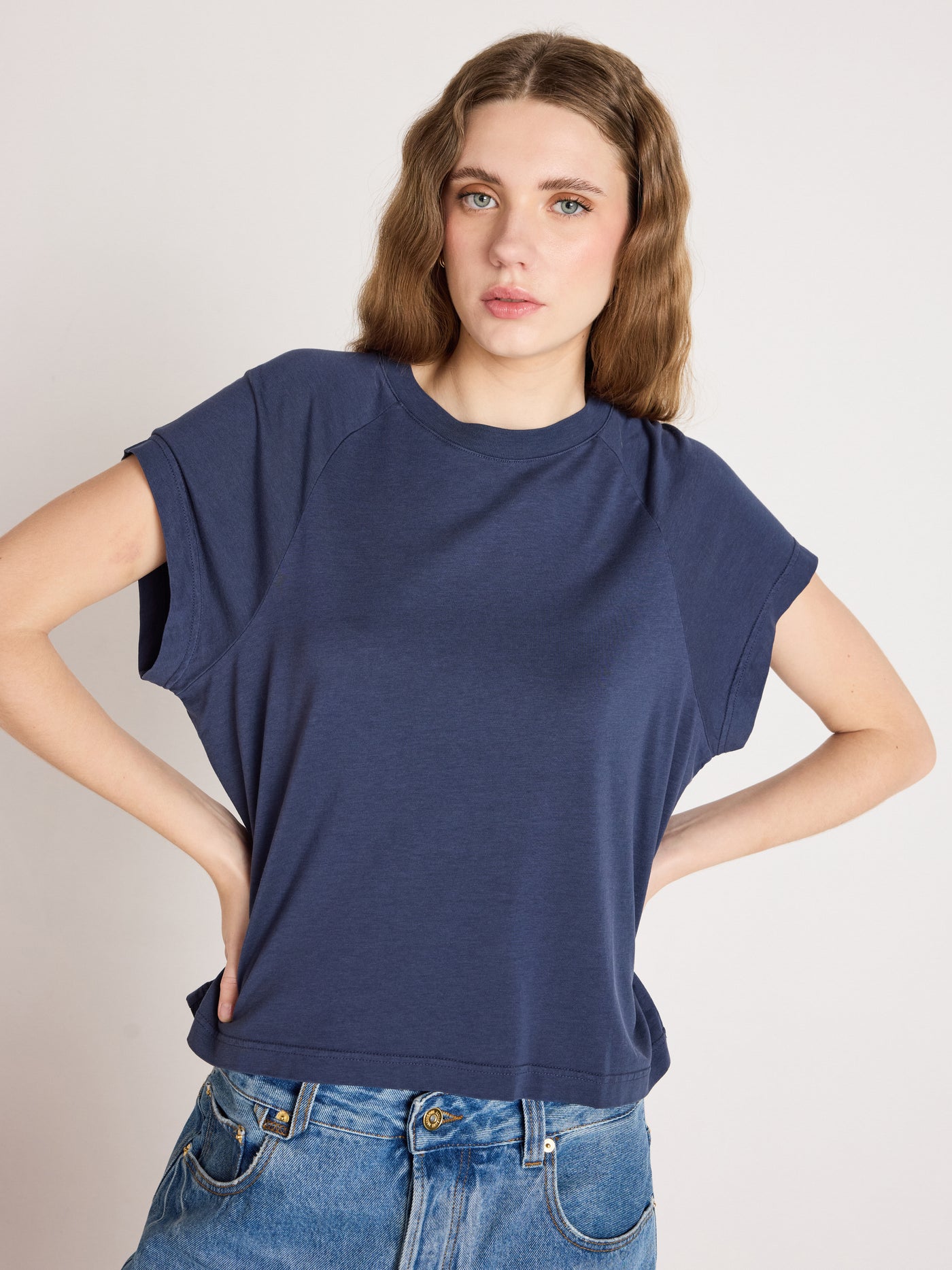 T-shirt tricia - Lyocell und Baumwoll - Navy