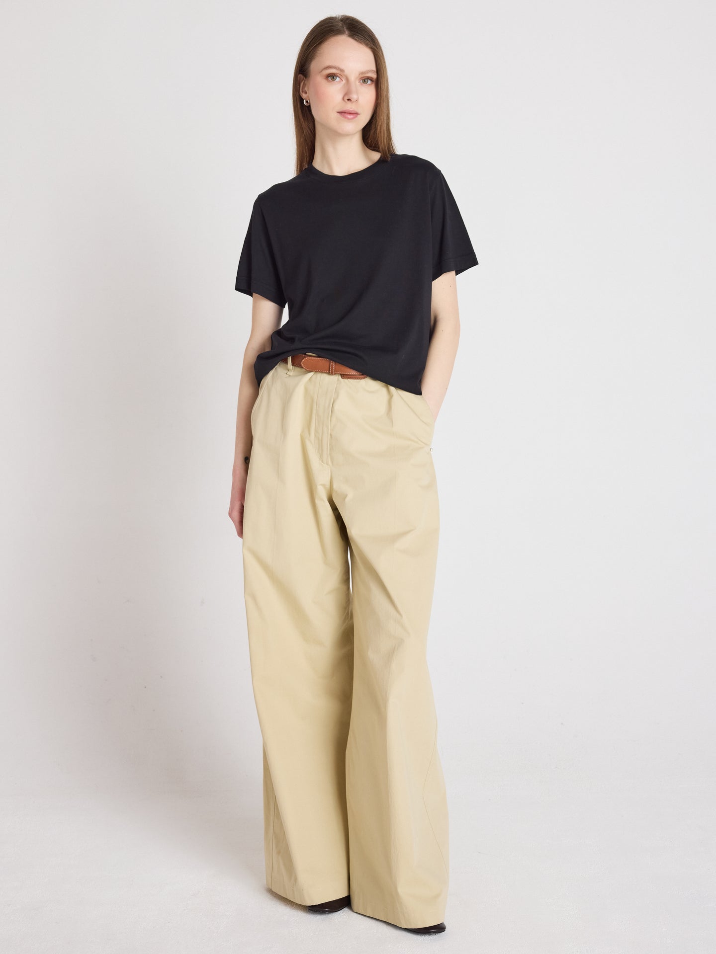 nina - T-shirt col rond - black