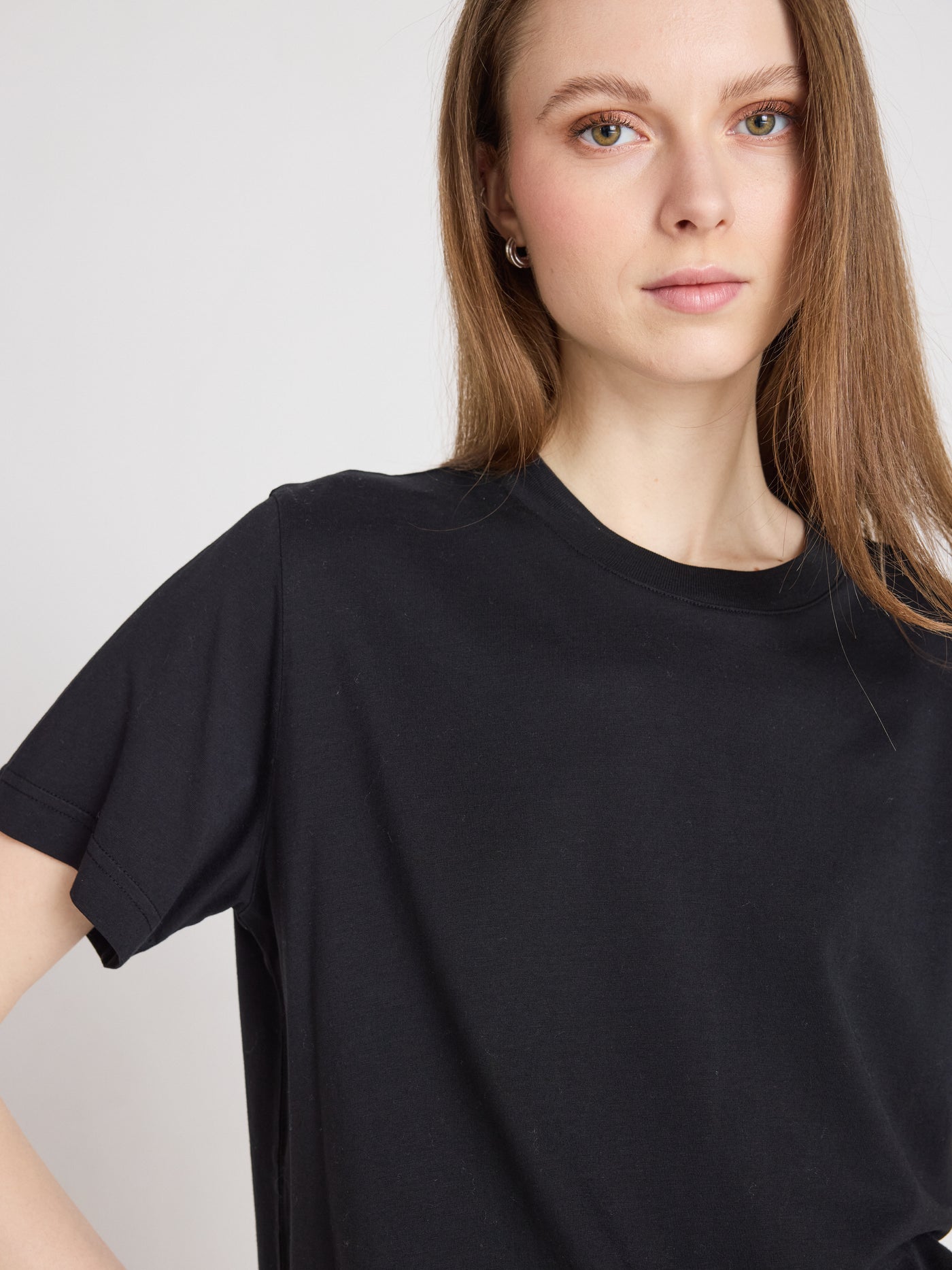 nina - T-shirt col rond - black
