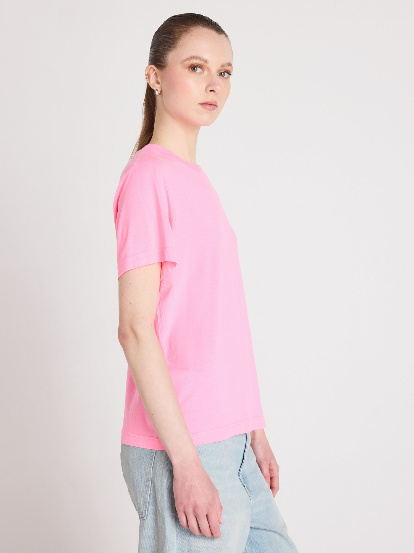 nina - T-shirt col rond - bubble gum neon