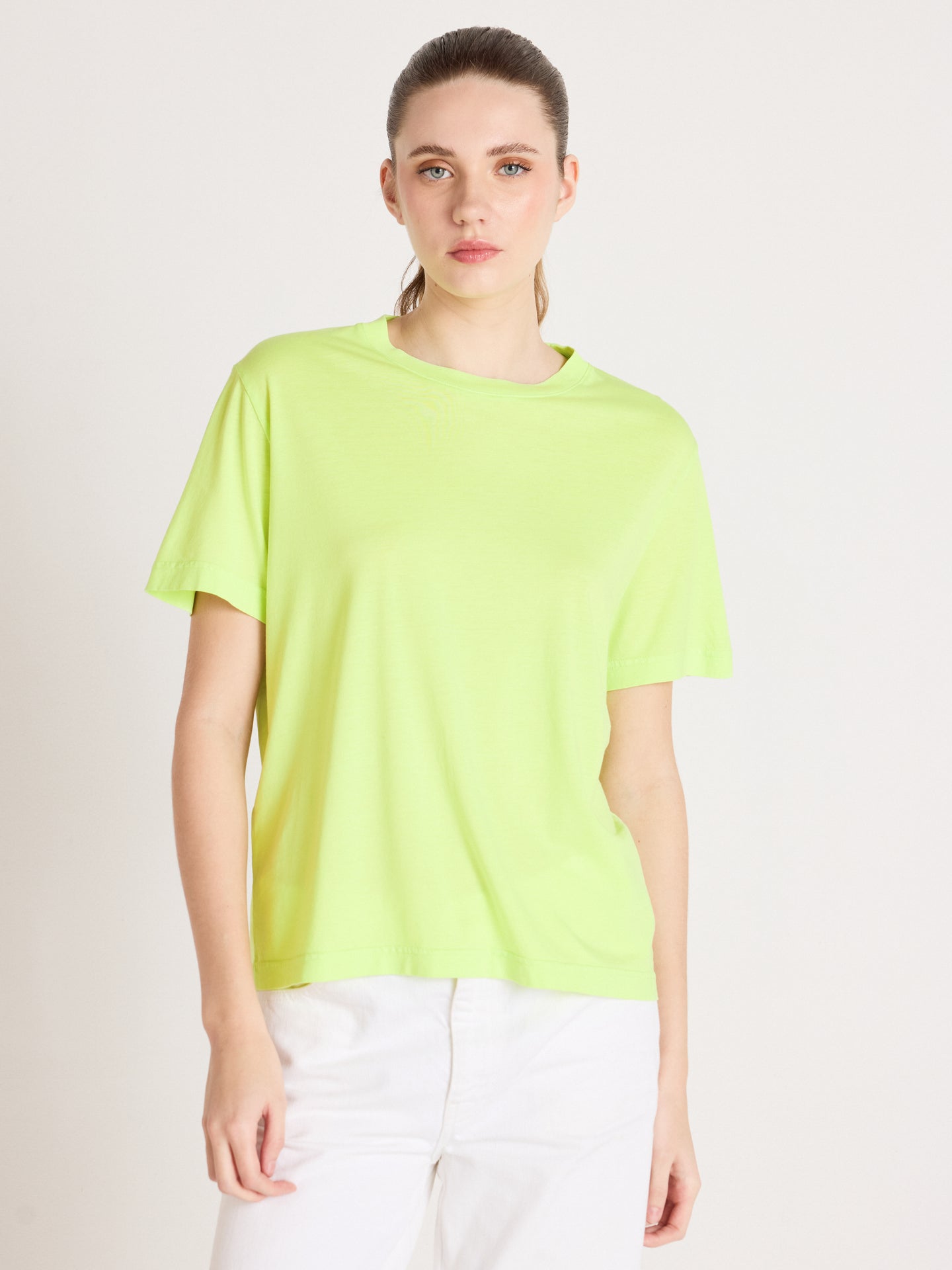 nina - T-shirt col rond - lemon neon