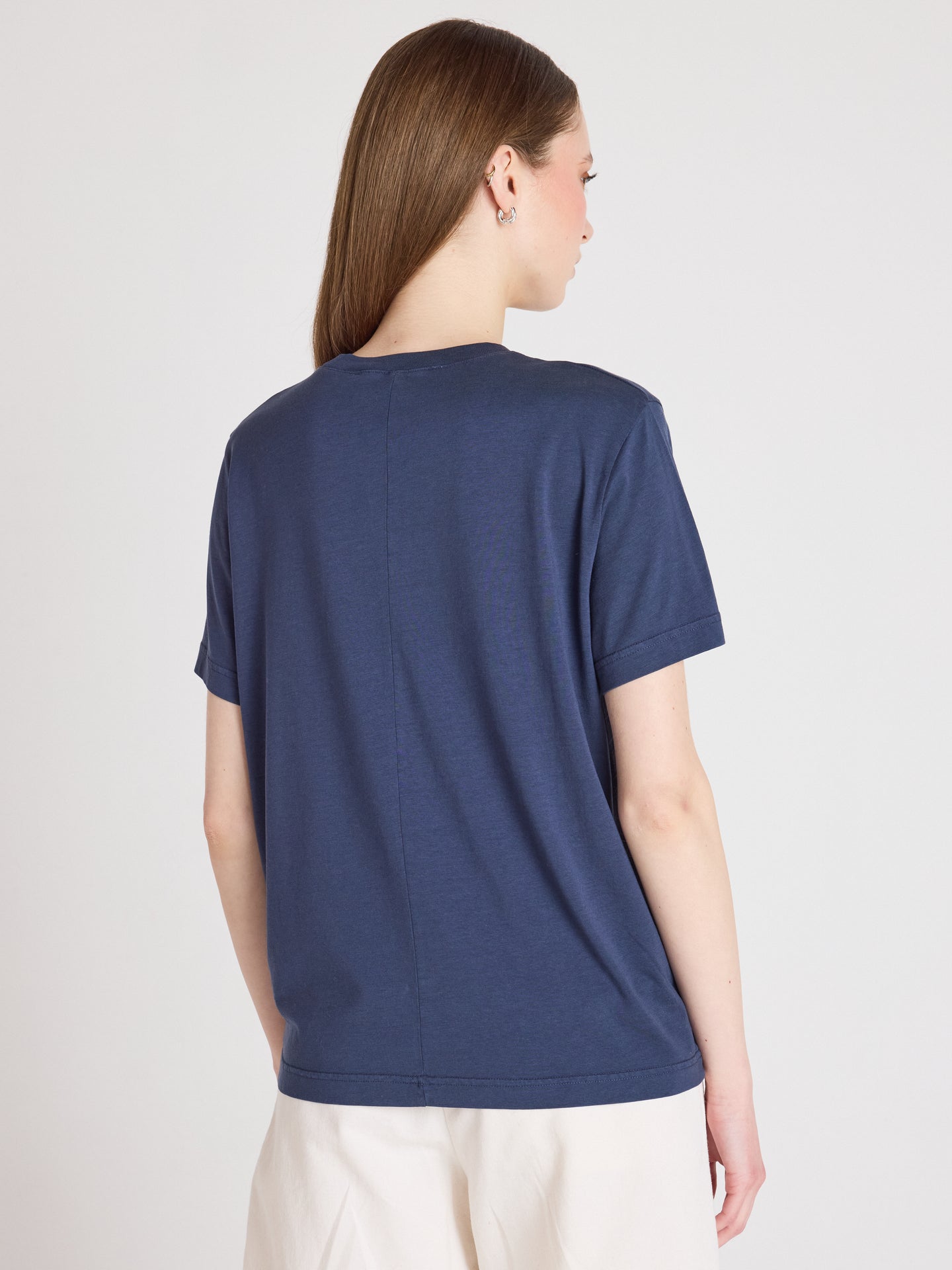 T-shirt nina - Lyocell und Baumwoll - Navy