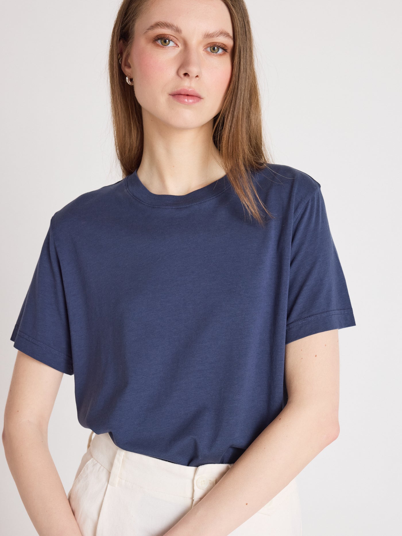 nina - T-shirt col rond - navy