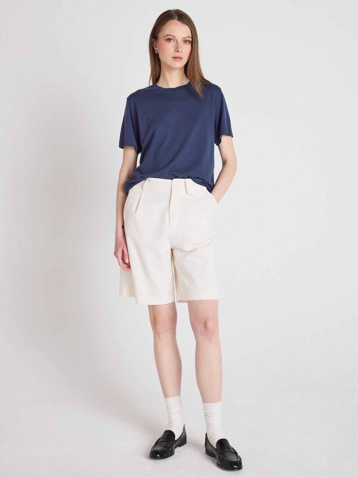 nina - T-shirt col rond - navy