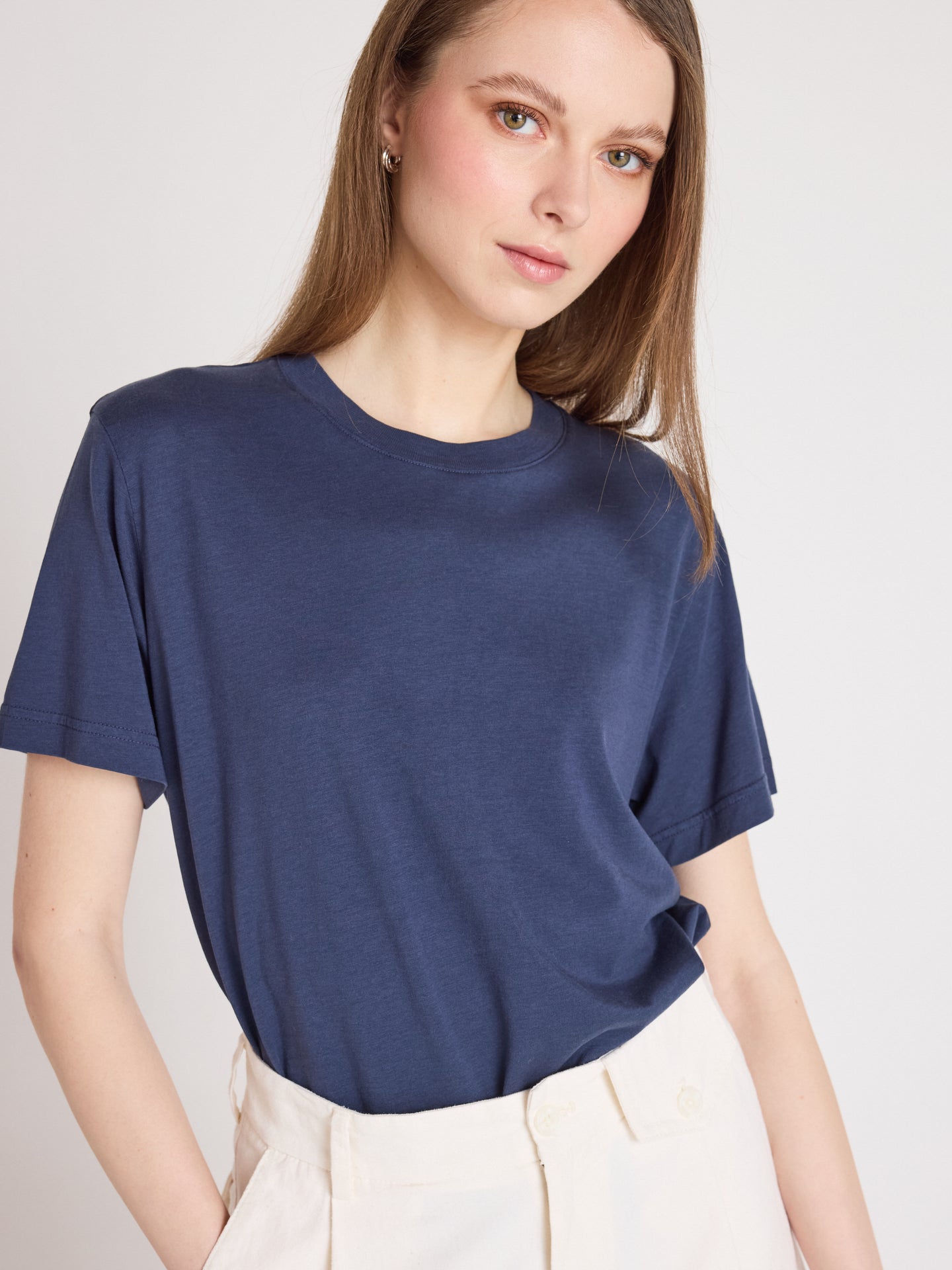 T-shirt nina - Lyocell und Baumwoll - Navy