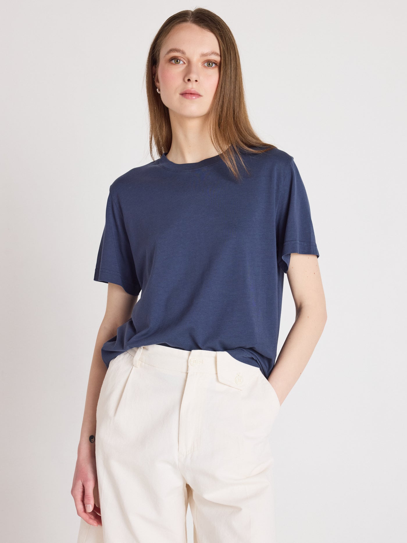 nina - T-shirt col rond - navy