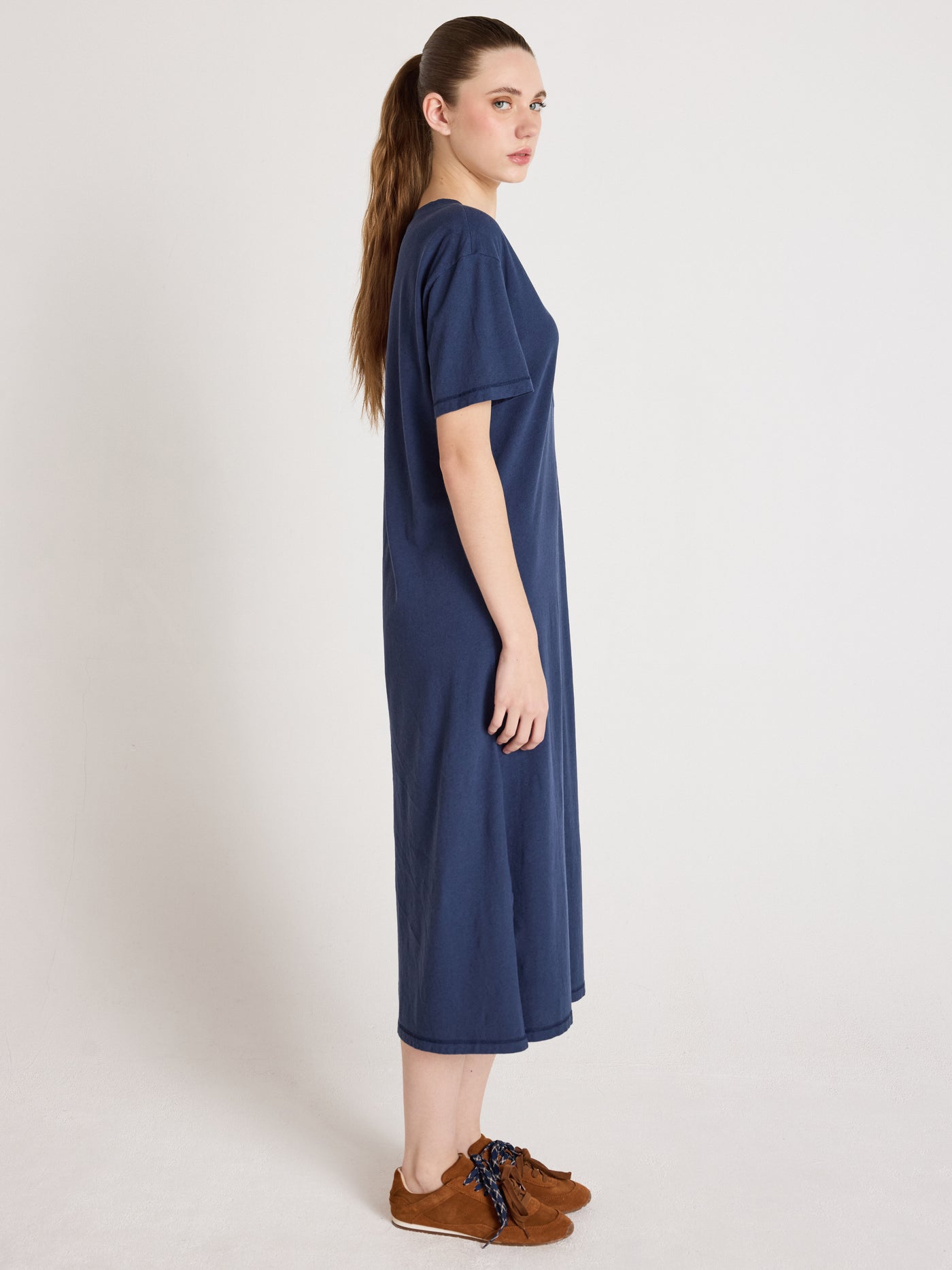 nicolette Kleid - Baumwolle und Leinen - Navy