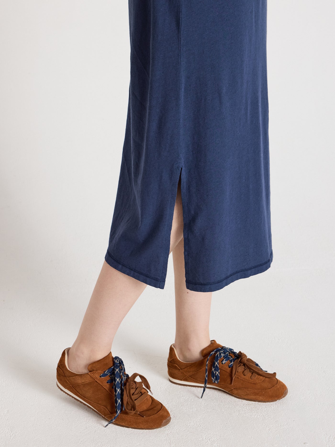 nicolette Kleid - Baumwolle und Leinen - Navy