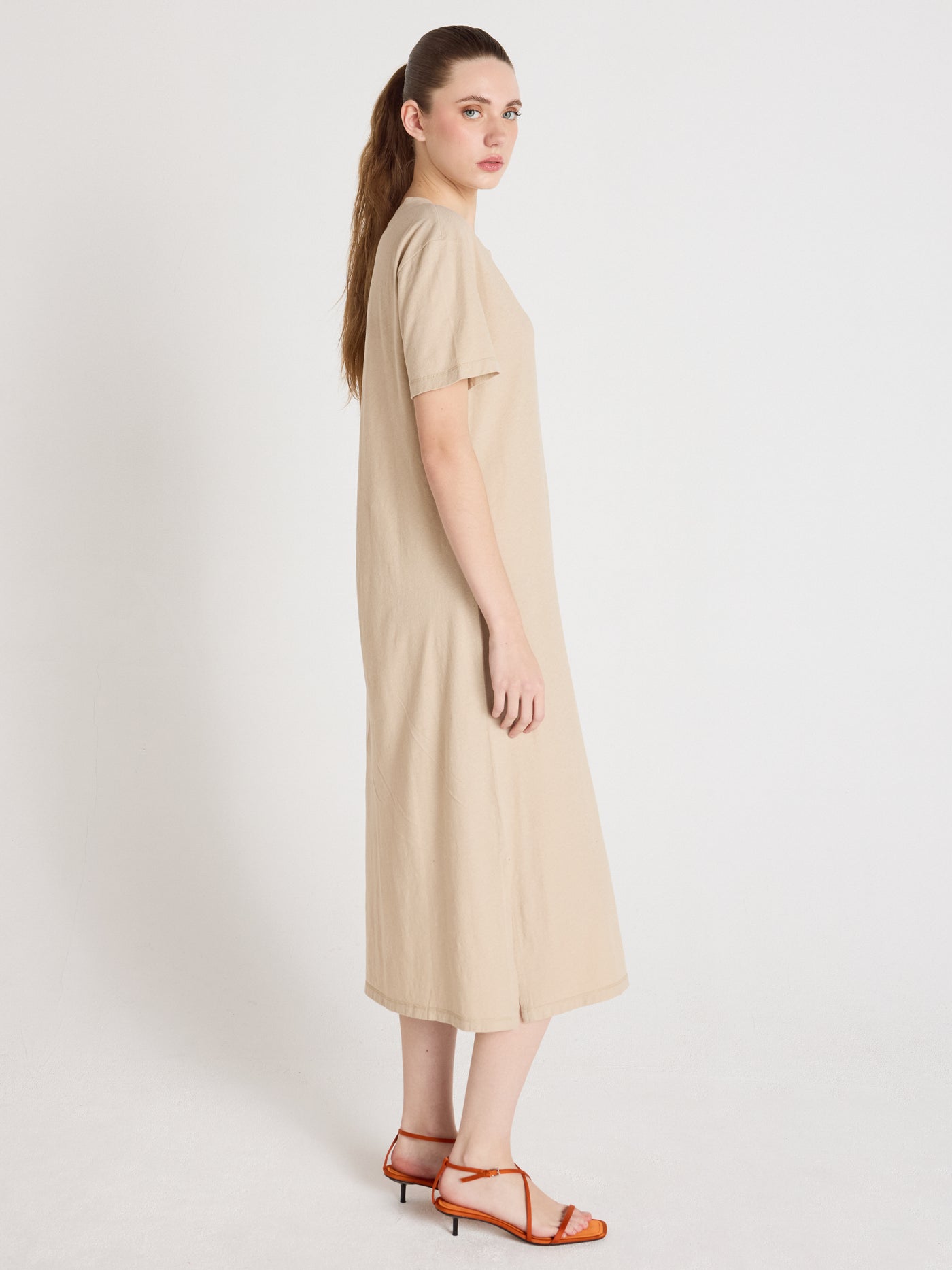 nicolette Kleid - Baumwolle und Leinen - Sand