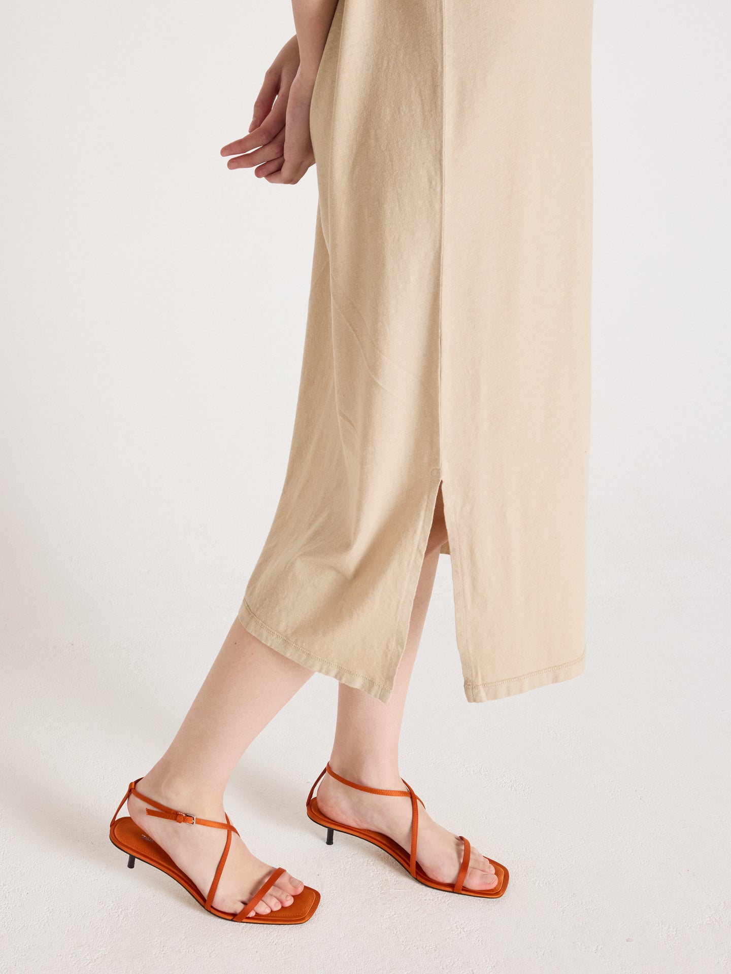 nicolette Kleid - Baumwolle und Leinen - Sand