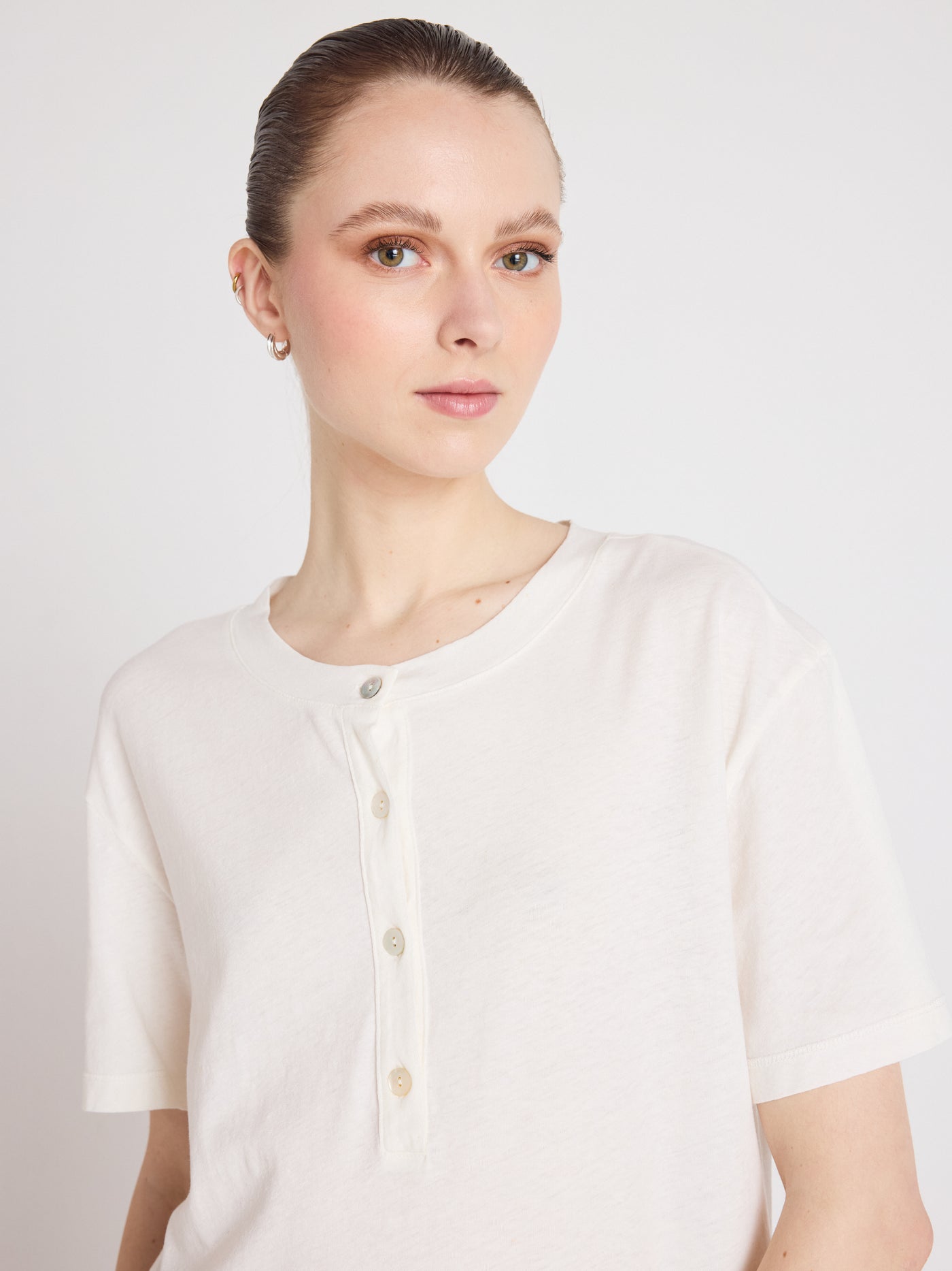 nicolette Kleid - Baumwolle und Leinen - white