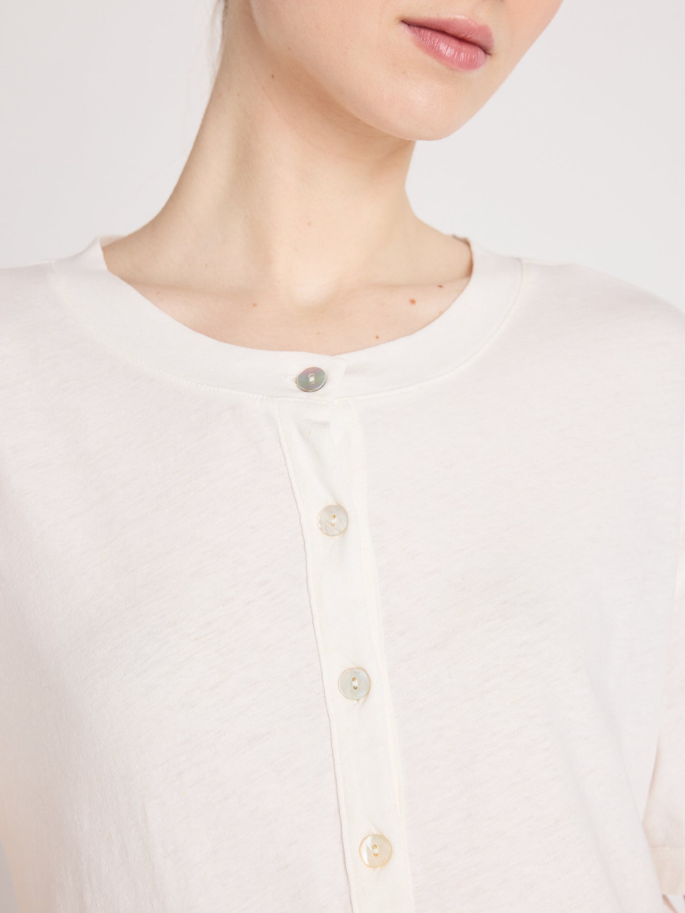 nicolette Kleid - Baumwolle und Leinen - white