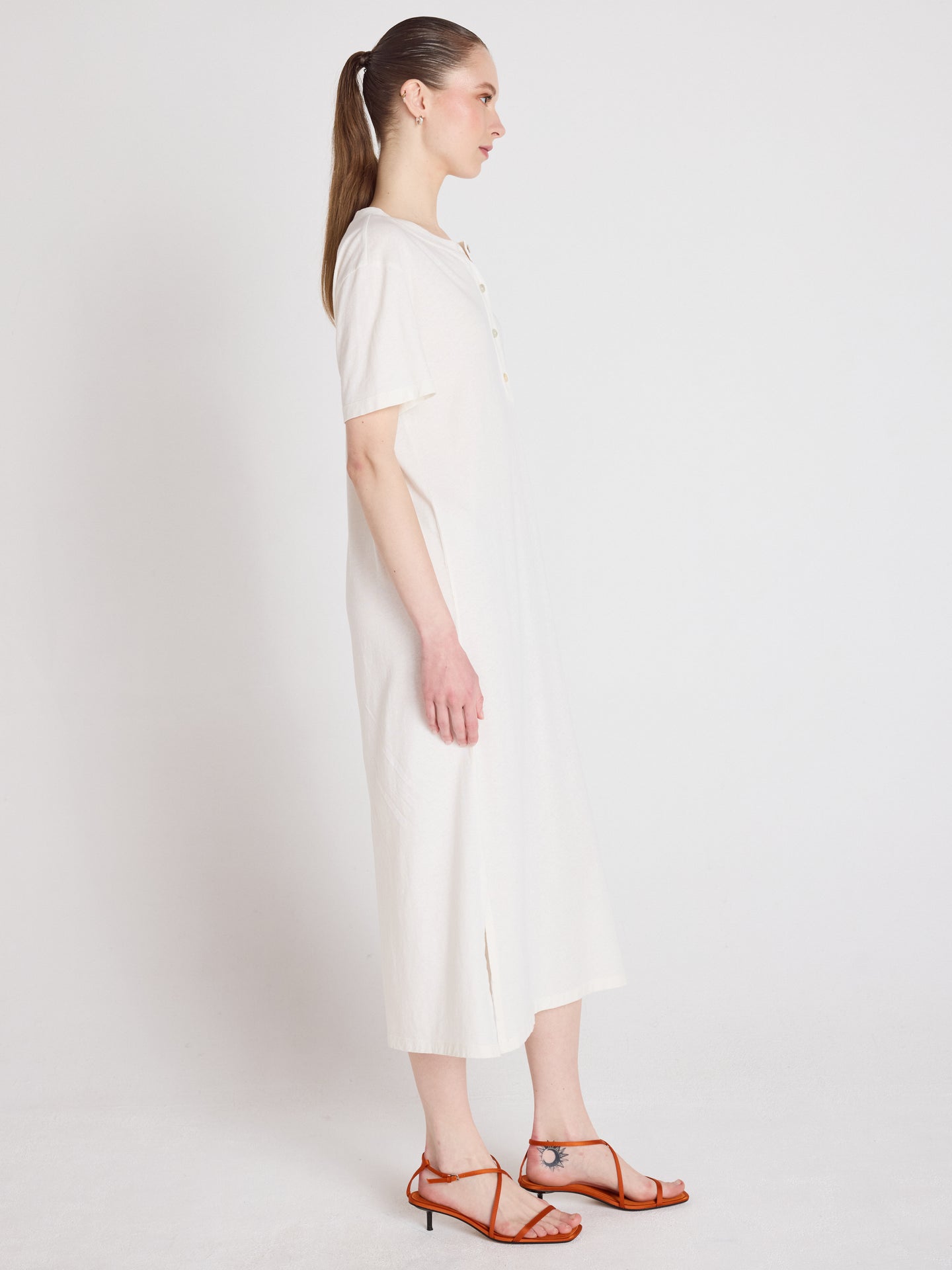 nicolette Kleid - Baumwolle und Leinen - white