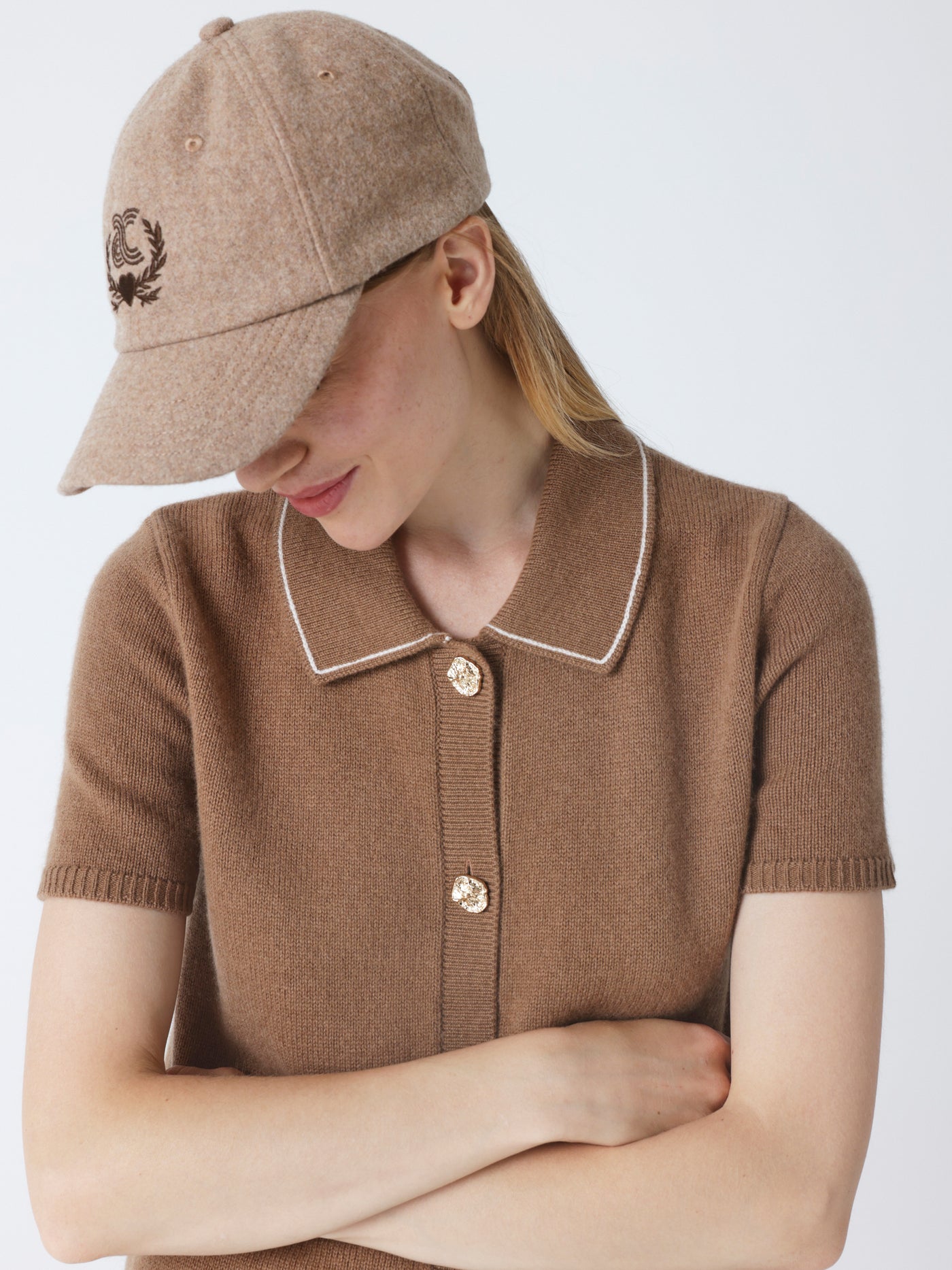 casquette - 100% wool cap - chestnut