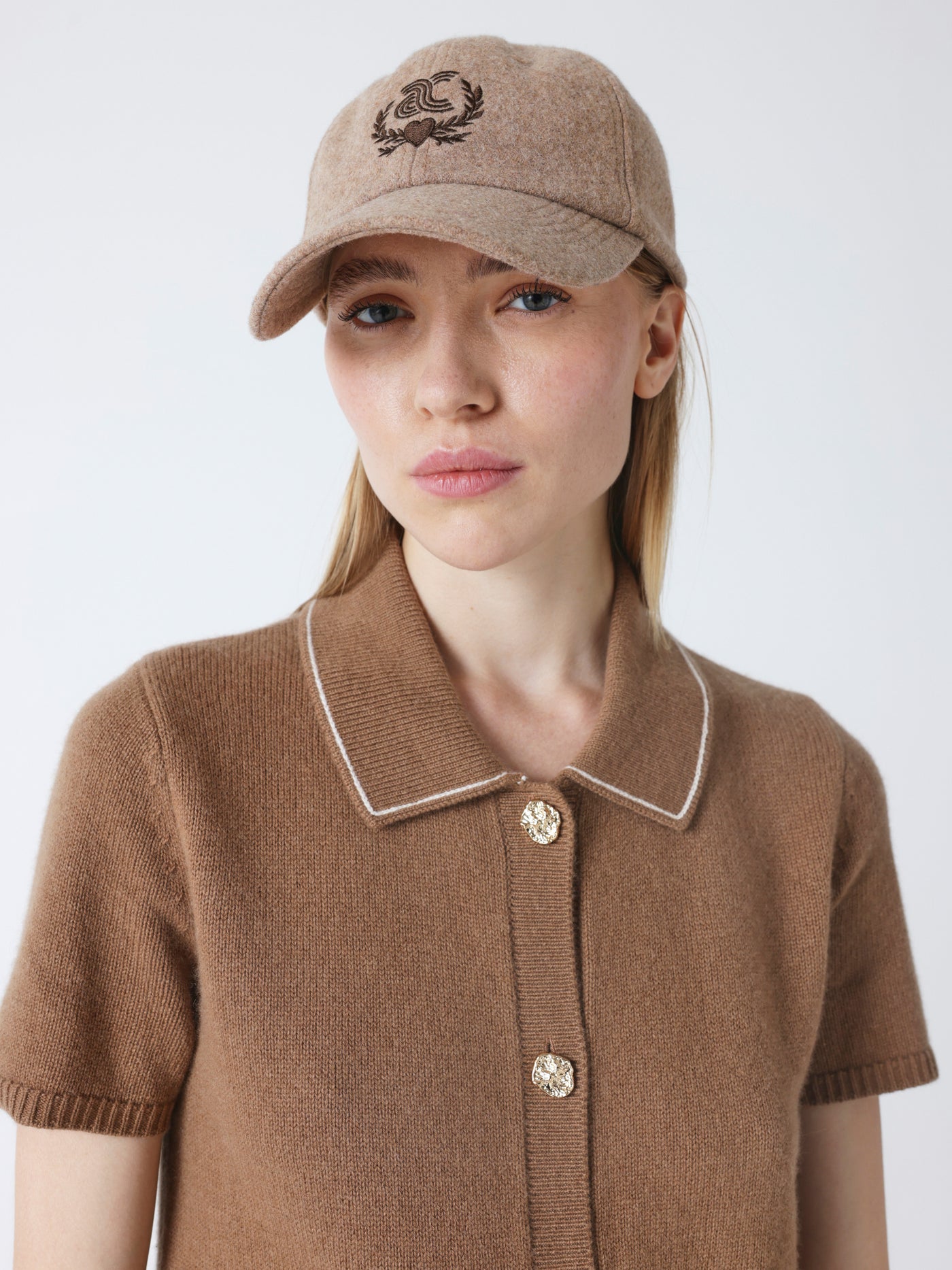 casquette - 100% wool cap - chestnut