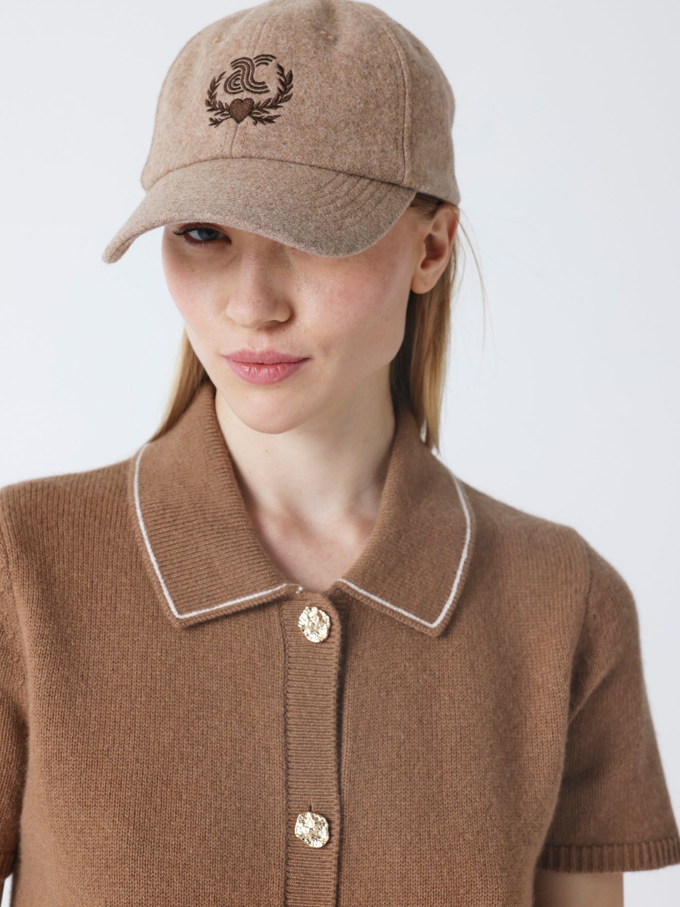 casquette - 100% wool cap - chestnut