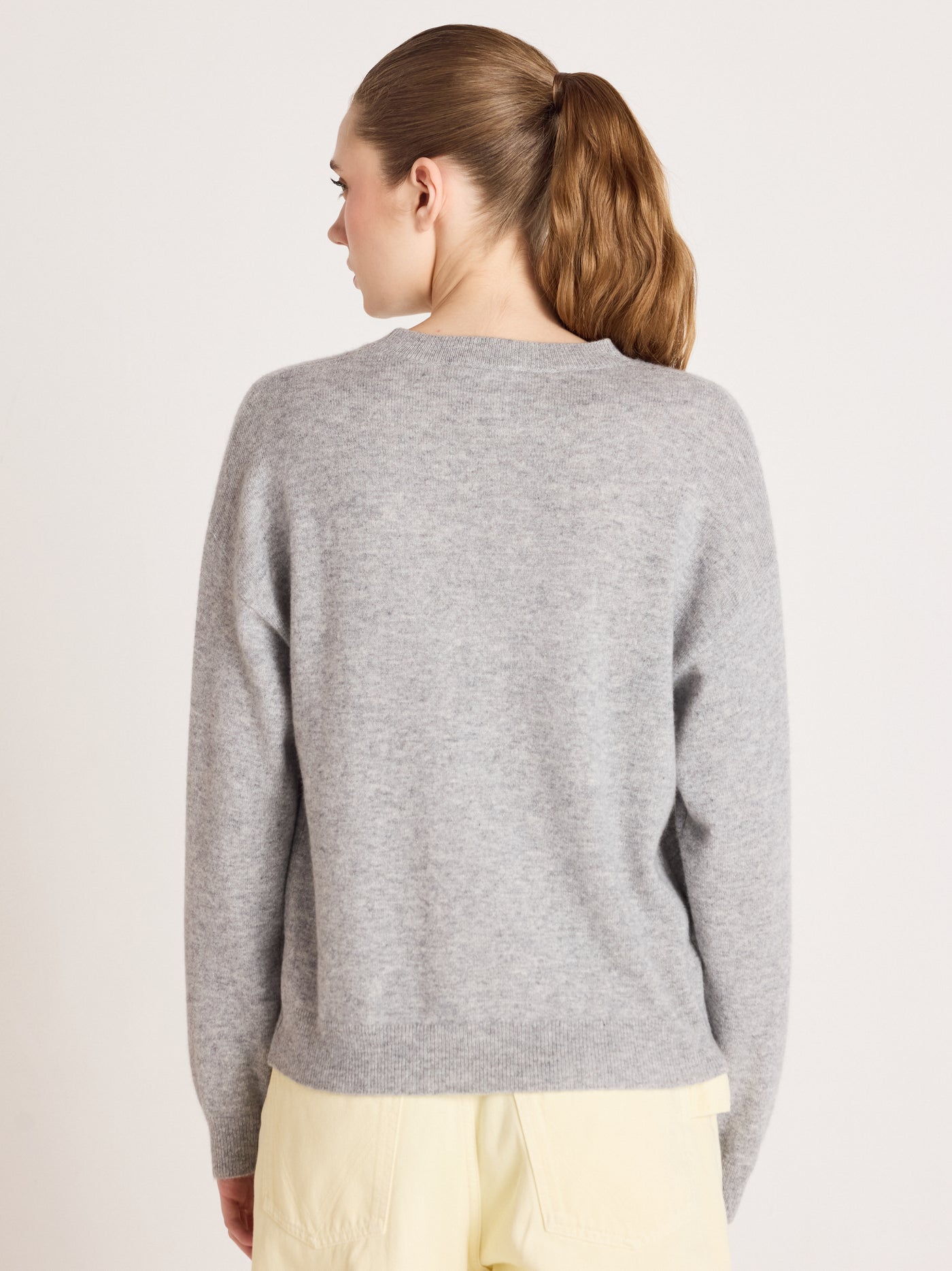 clubber - 100% cashmere sweater - light heather gray