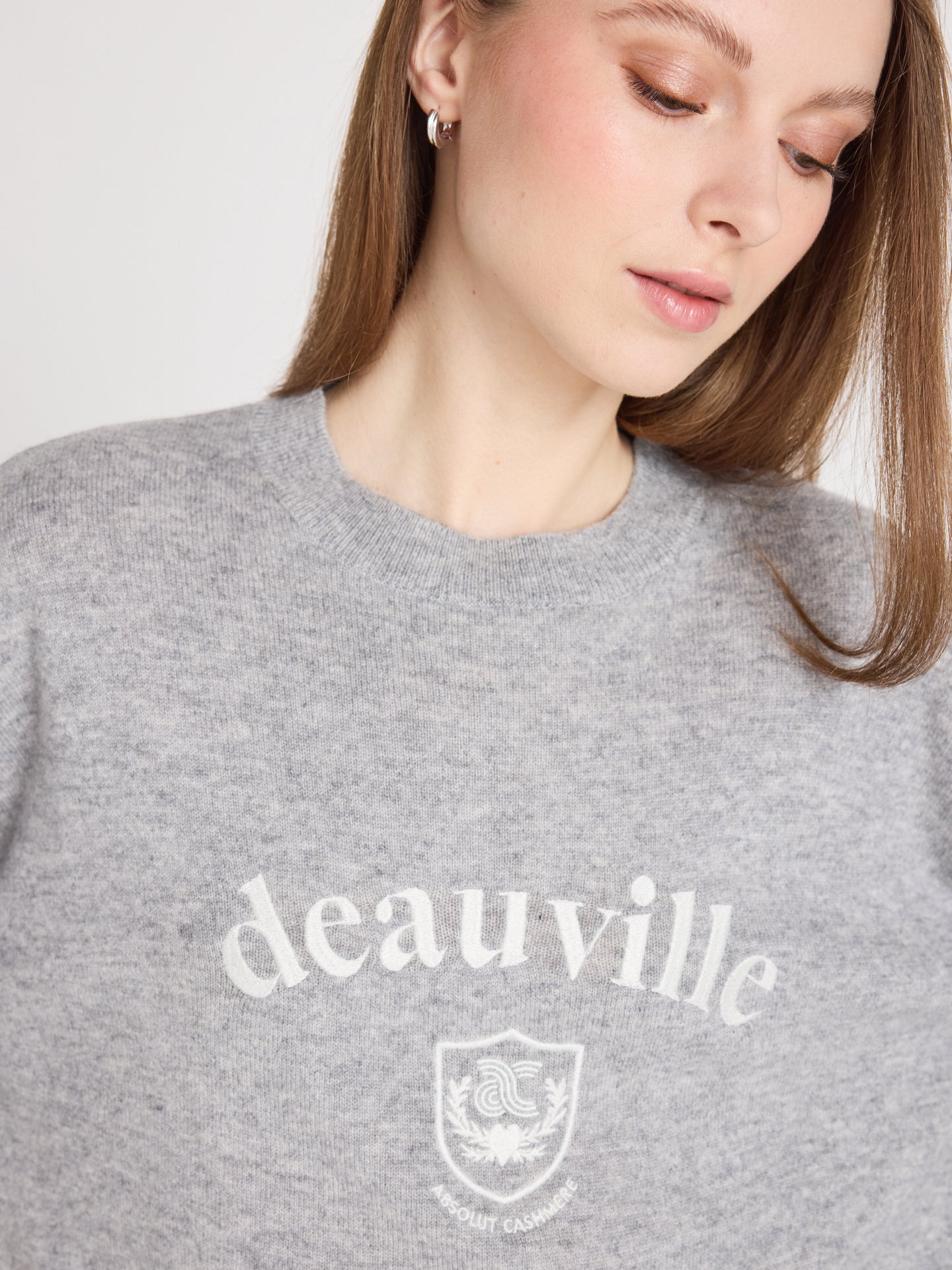 clubber - 100% cashmere sweater - light heather gray