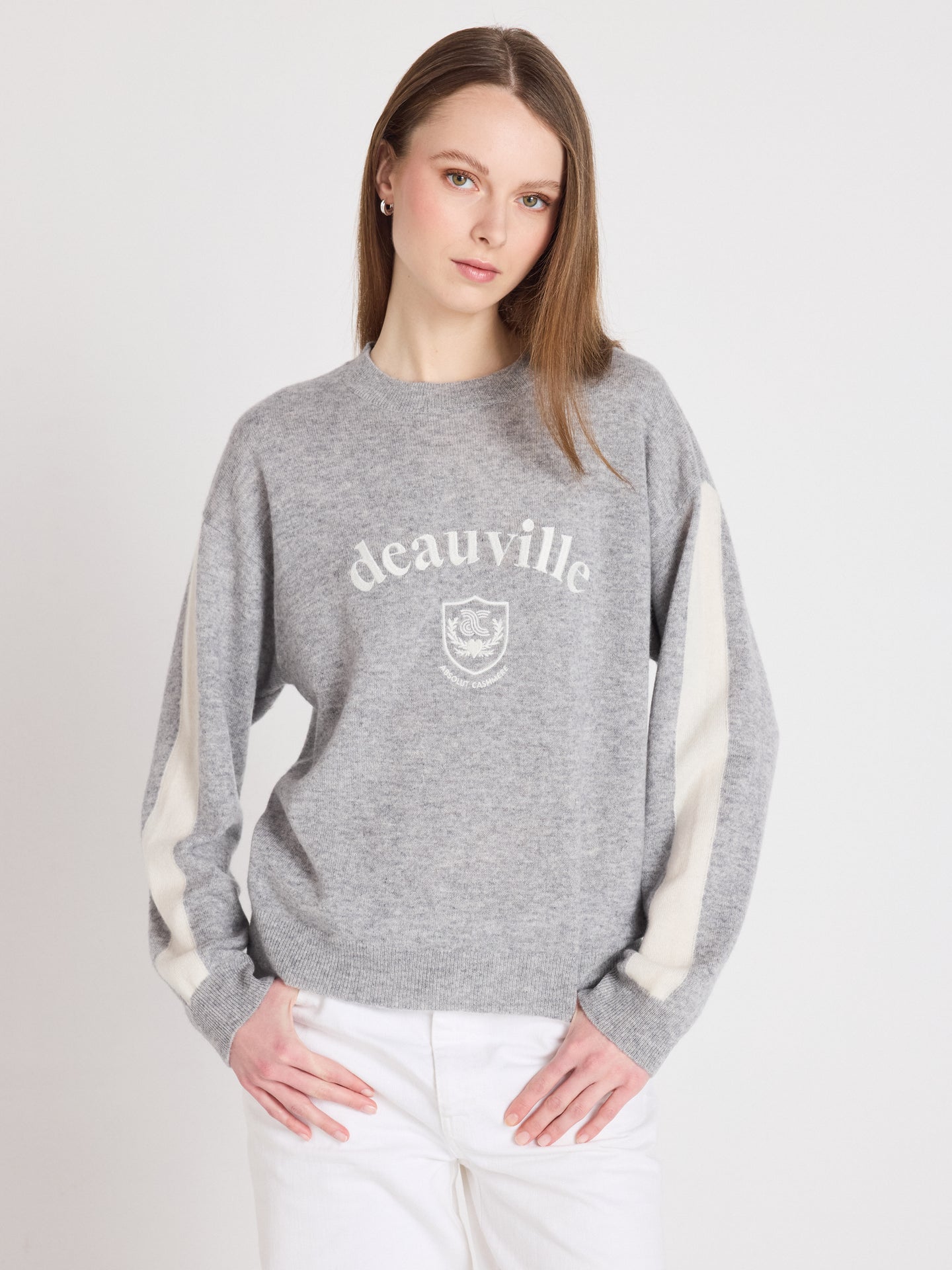 clubber - 100% cashmere sweater - light heather gray