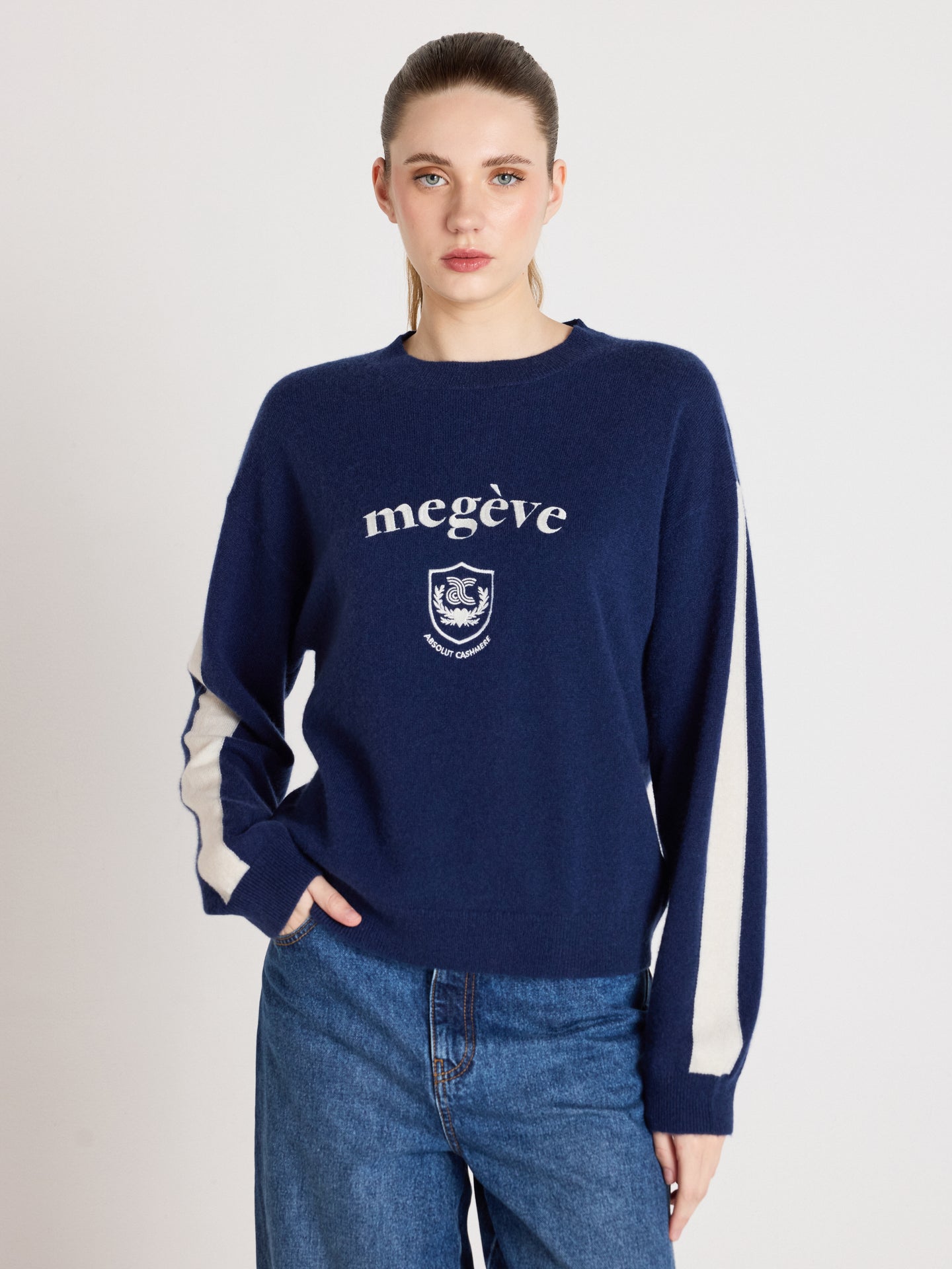 clubber - 100% cashmere sweater - navy