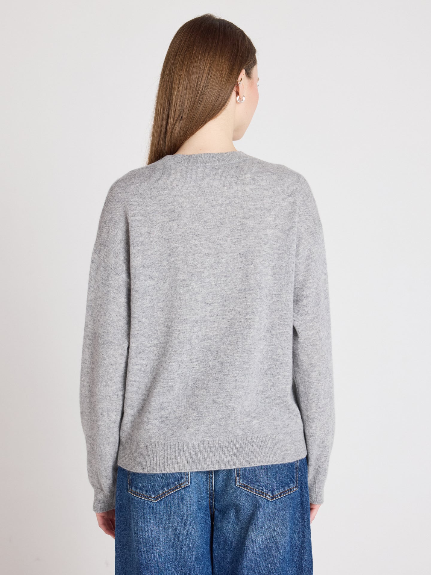 clubber - 100% cashmere sweater - light heather gray