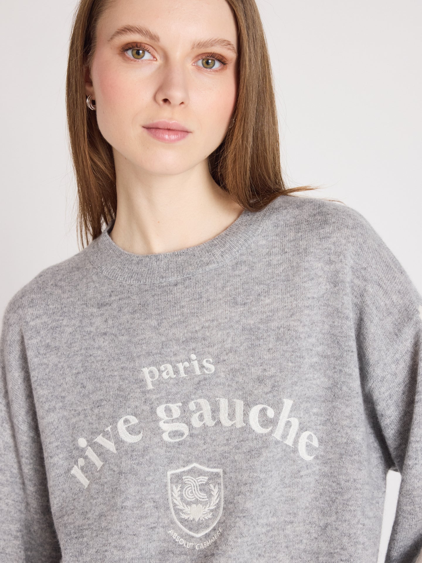 clubber - 100% cashmere sweater - light heather gray