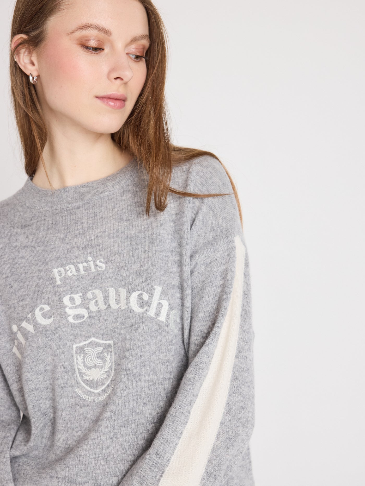 clubber - 100% cashmere sweater - light heather gray