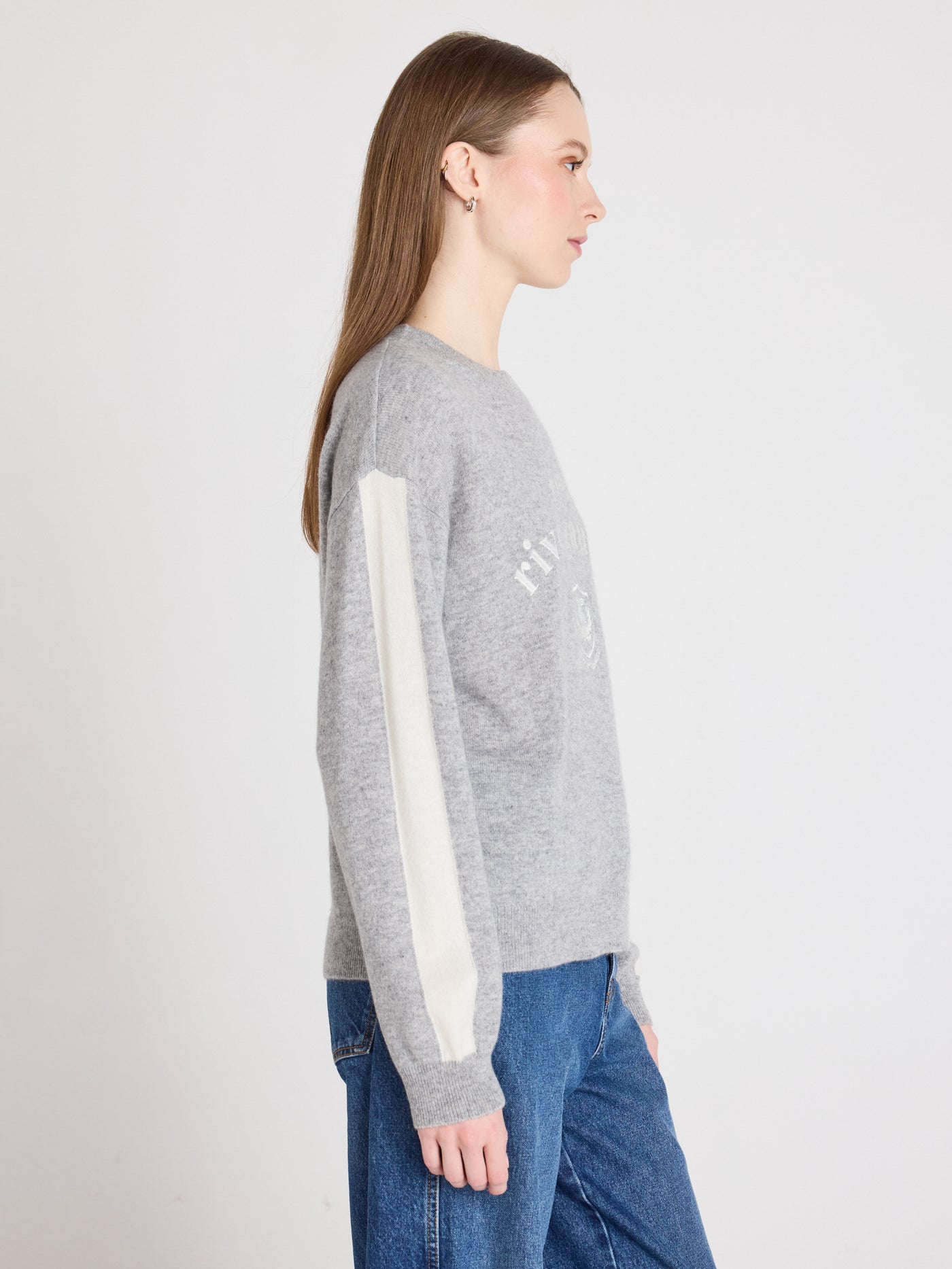 clubber - 100% cashmere sweater - light heather gray