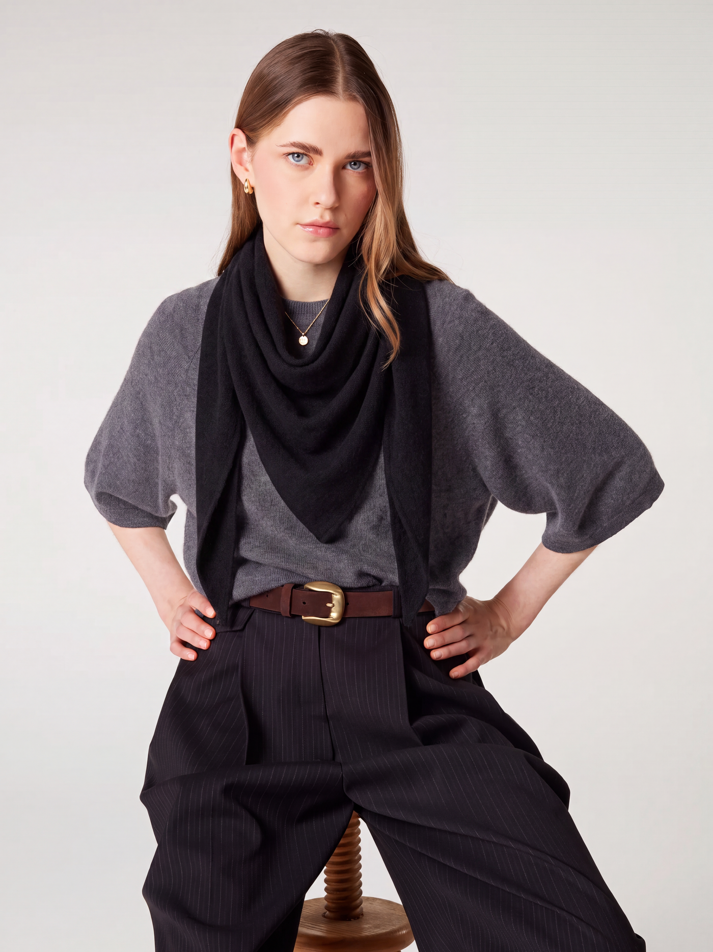 danika scarf - cashmere - black