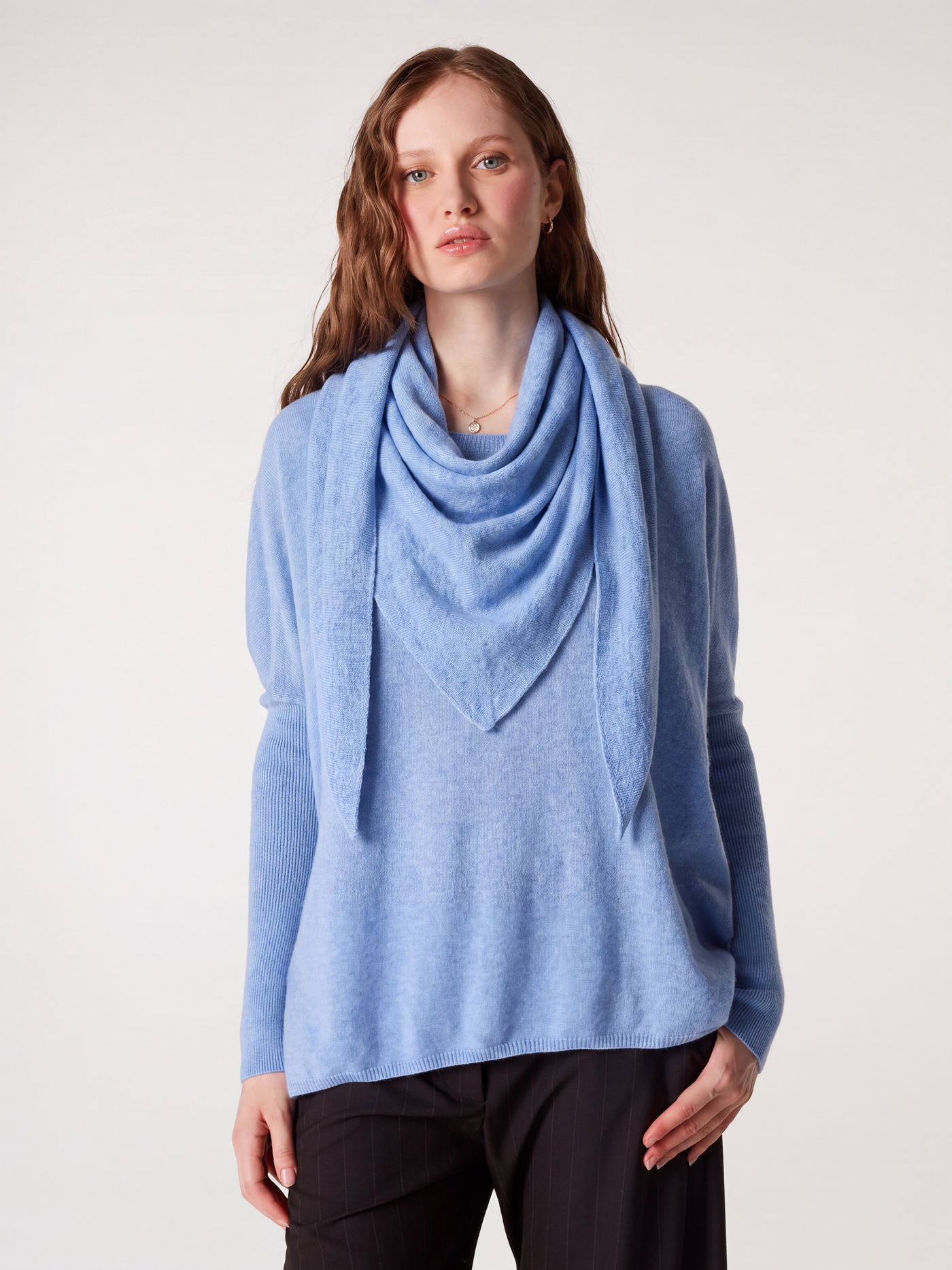 danika scarf - cashmere - chambray blue