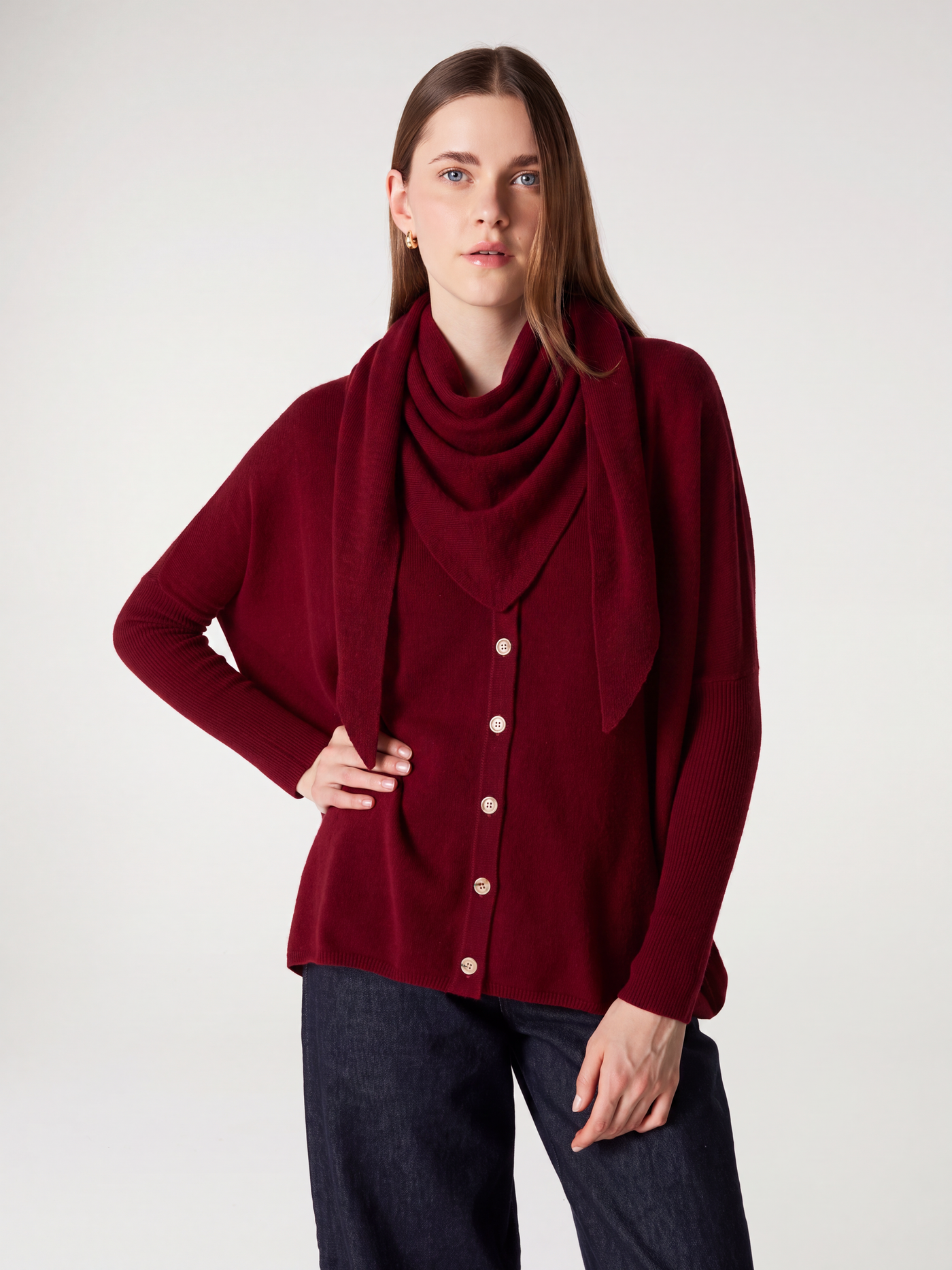 danika scarf - cashmere - deep cherry