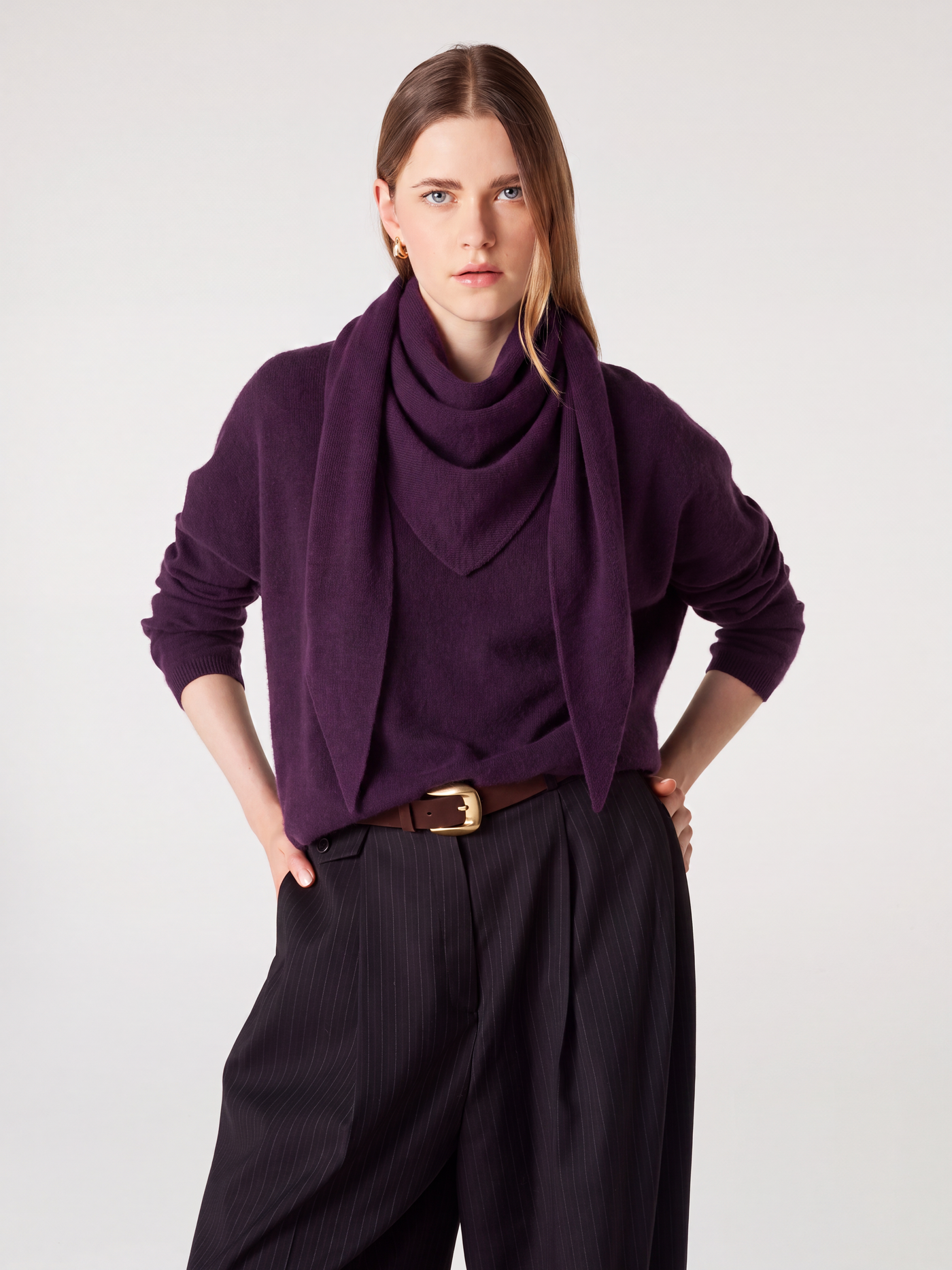 danika scarf - cashmere - heather plum