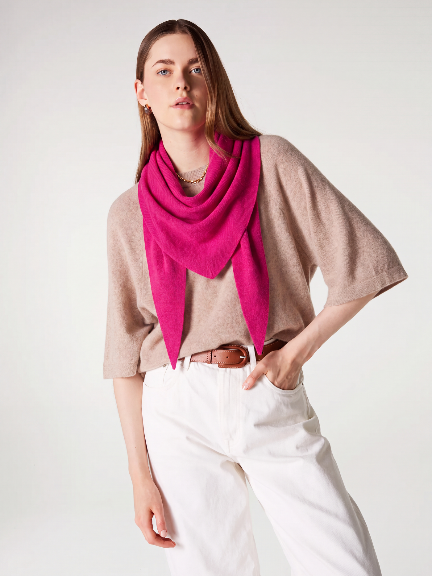 danika scarf - cashmere - heather raspberry