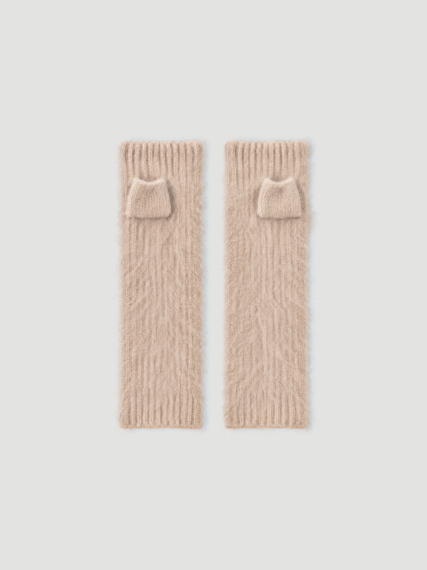 mezzi guanti karolina - Brushed cashmere - chestnut